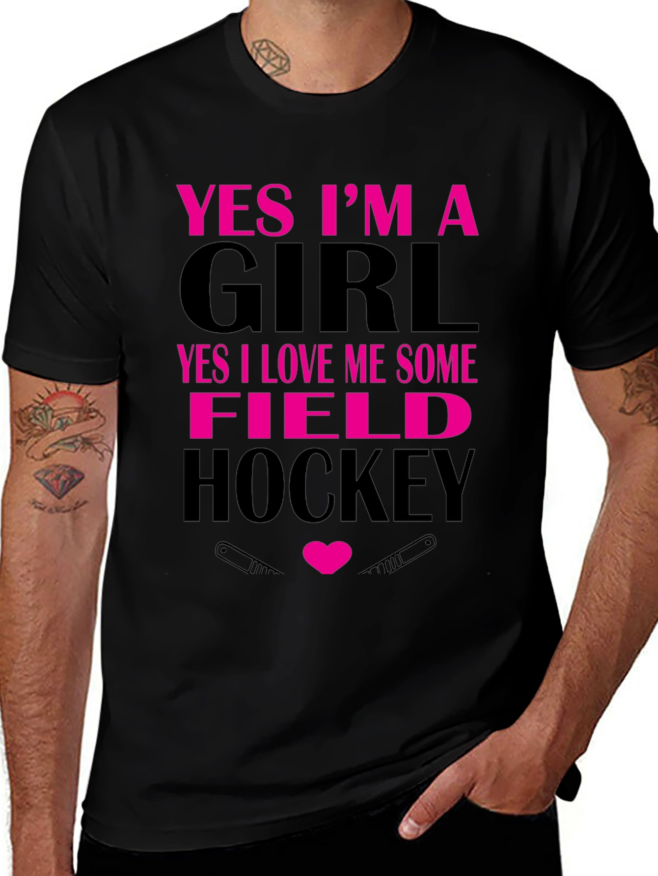 Yes Im a Girl Field Hockey T-Shirt