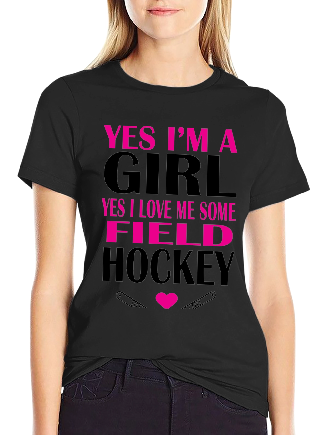 Yes Im a Girl Field Hockey T-Shirt