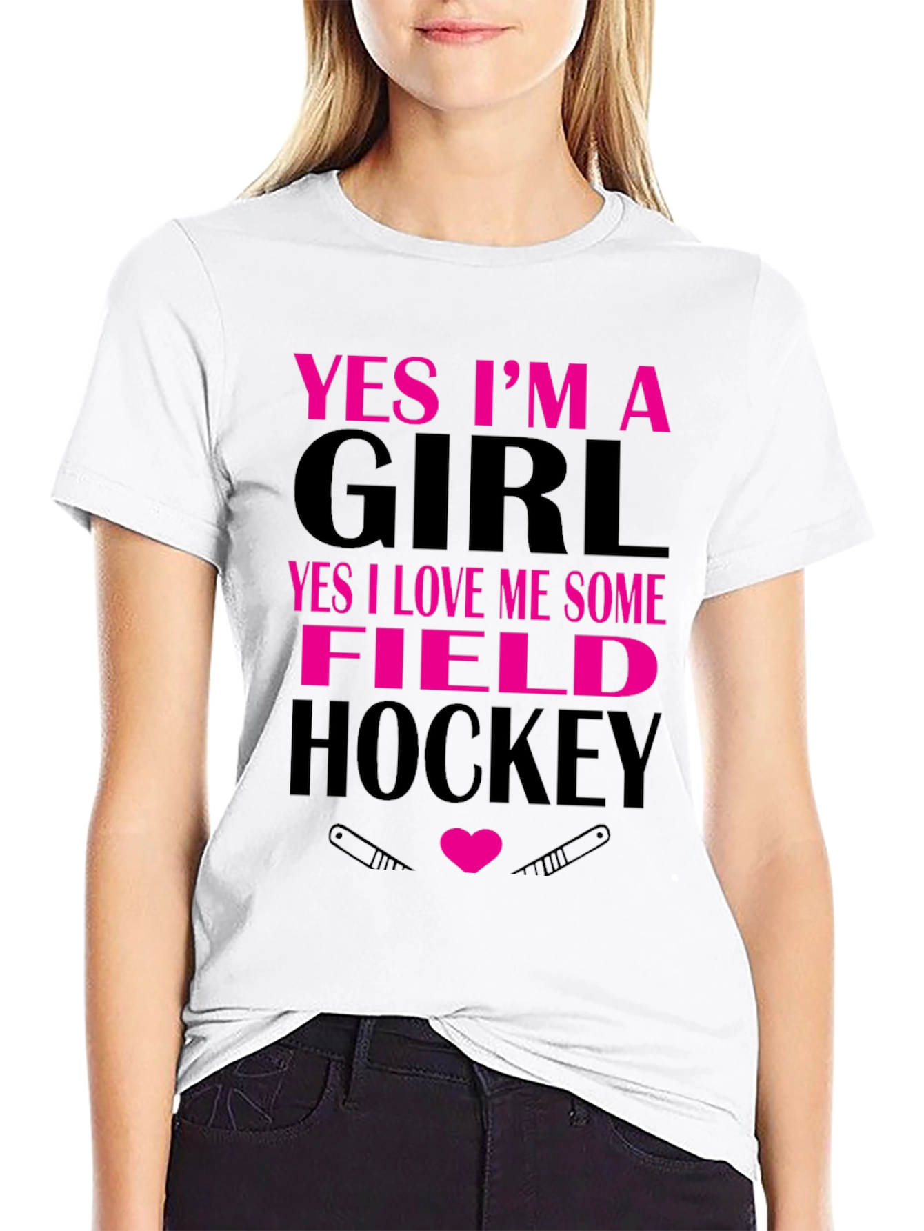 Yes Im a Girl Field Hockey T-Shirt