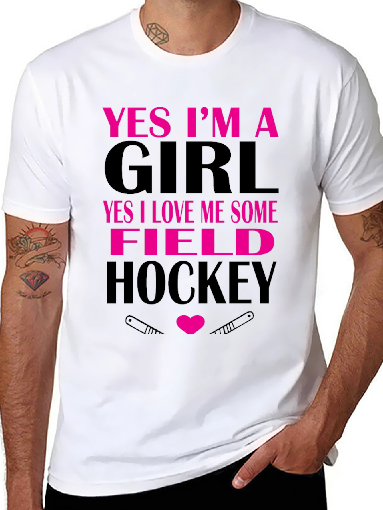 Yes Im a Girl Field Hockey T-Shirt