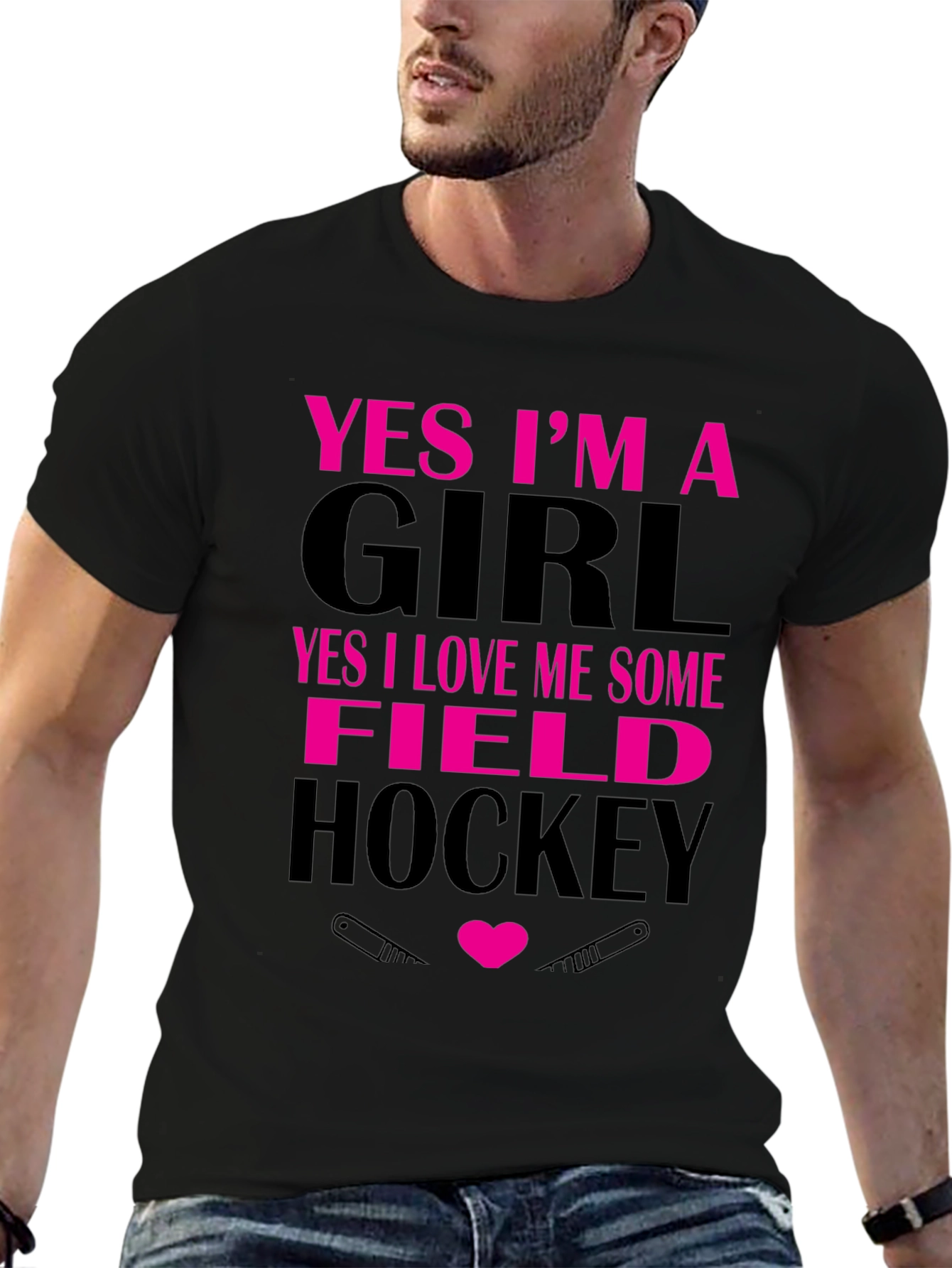 Yes Im a Girl Field Hockey T-Shirt