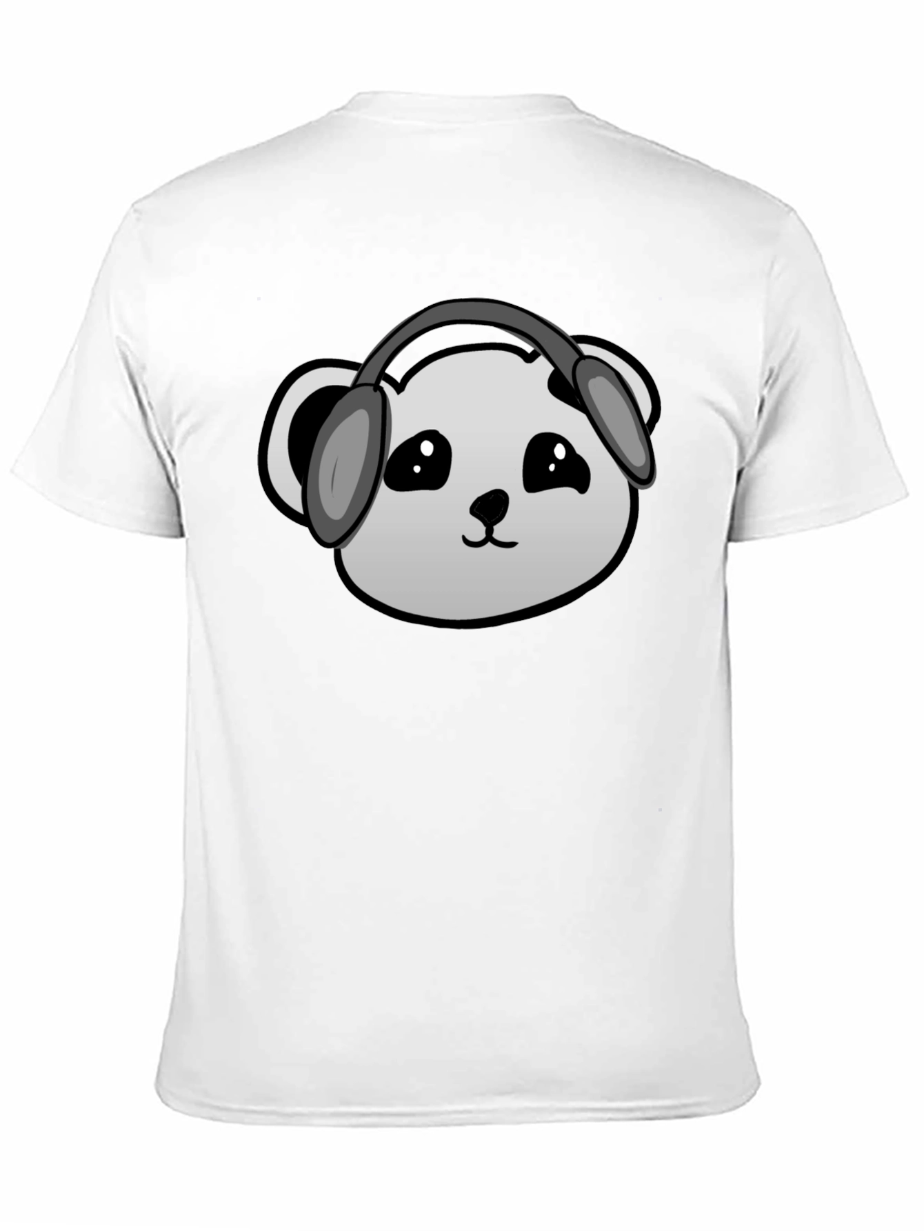 Panda Headphones Graphic T-Shirt - Black