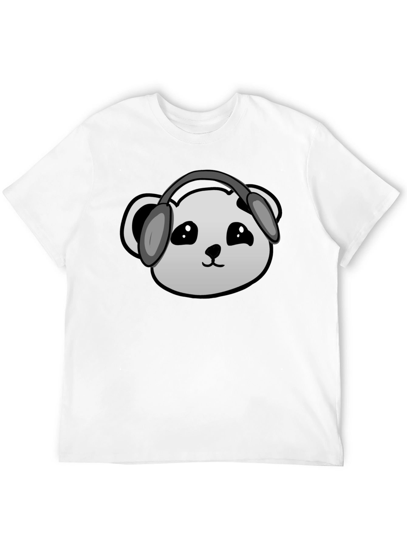 Panda Headphones Graphic T-Shirt - Black
