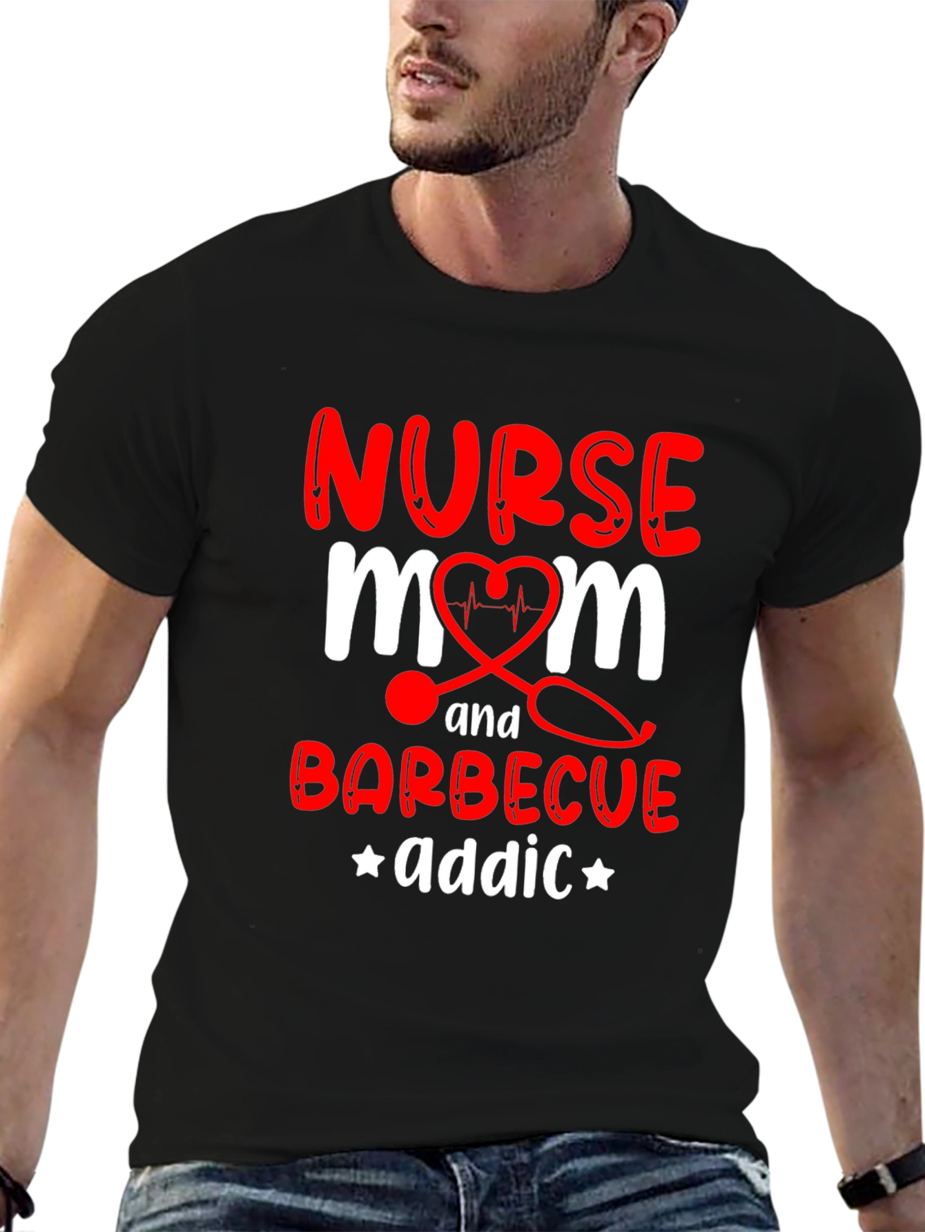 Nurse Mom Barbecue Addict Graphic Tee