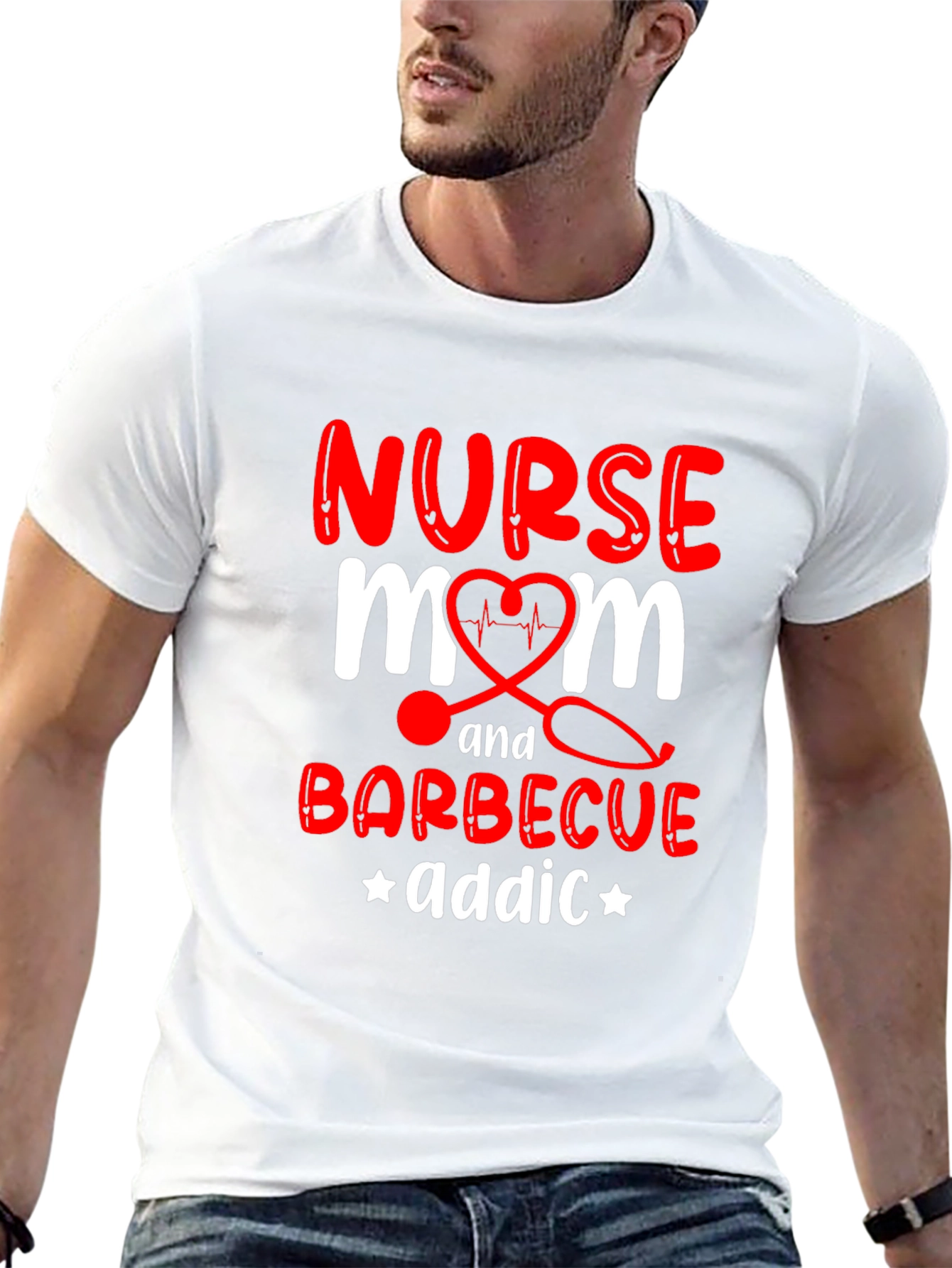 Nurse Mom Barbecue Addict Graphic Tee