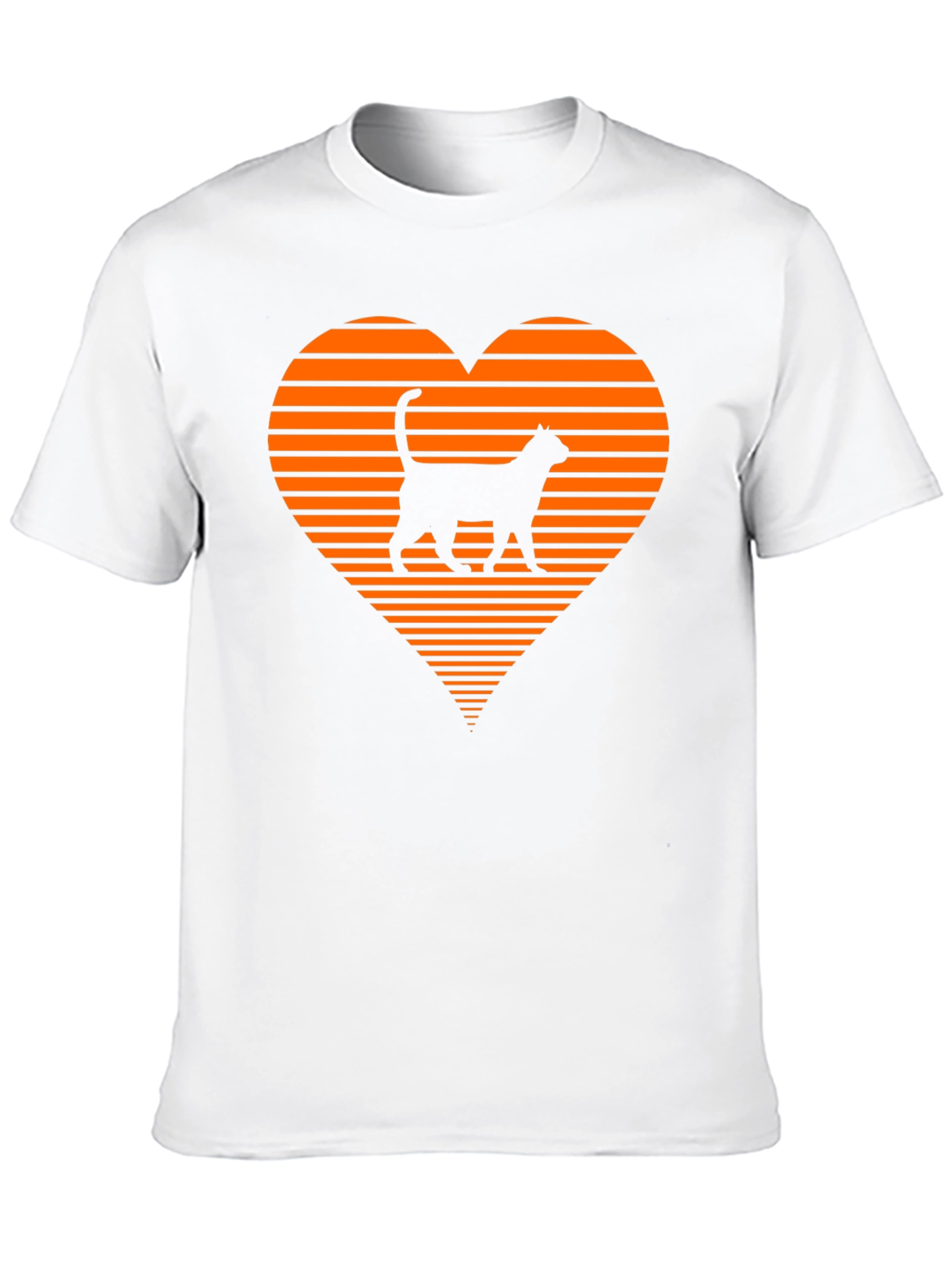 Retro Cat Lover T-Shirt - Heart Design