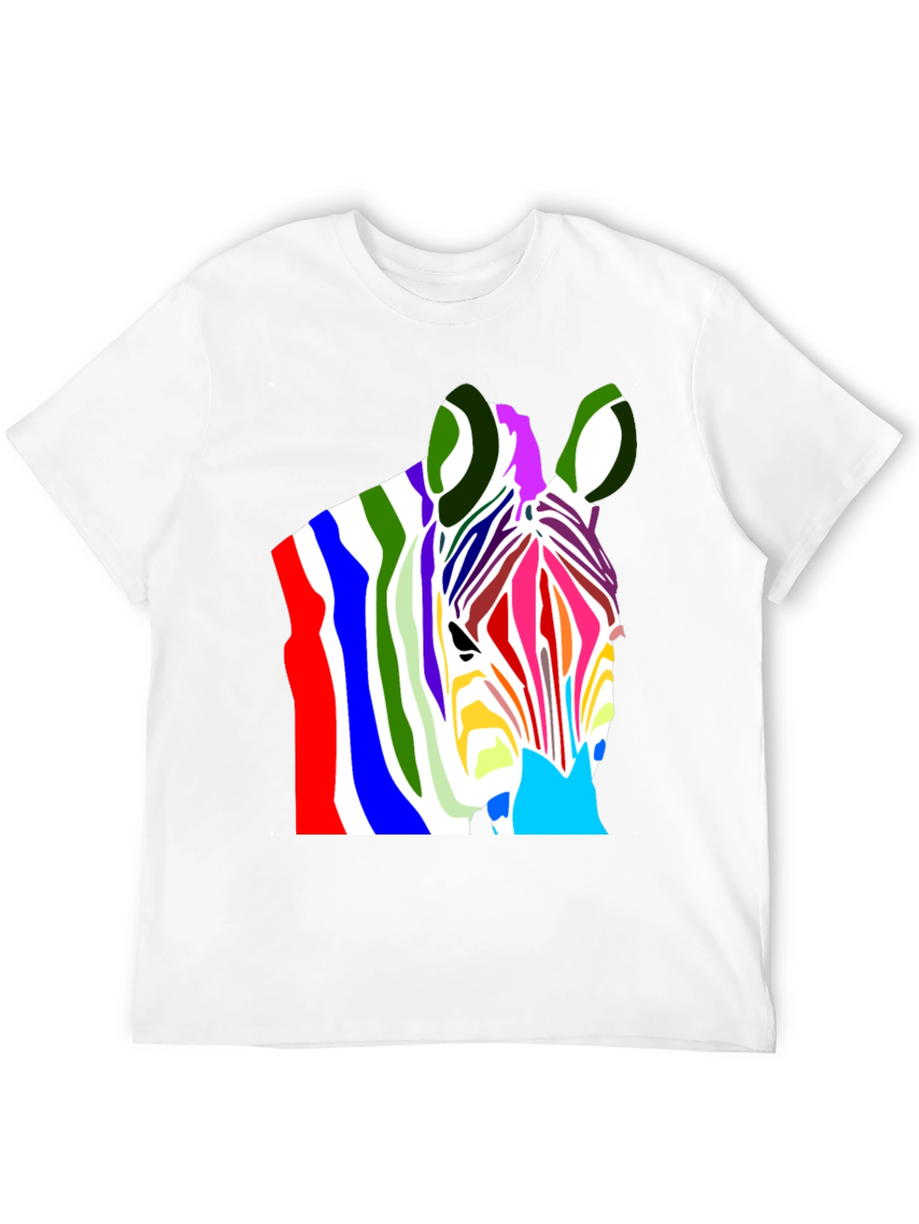 Colorful Zebra Graphic T-Shirt