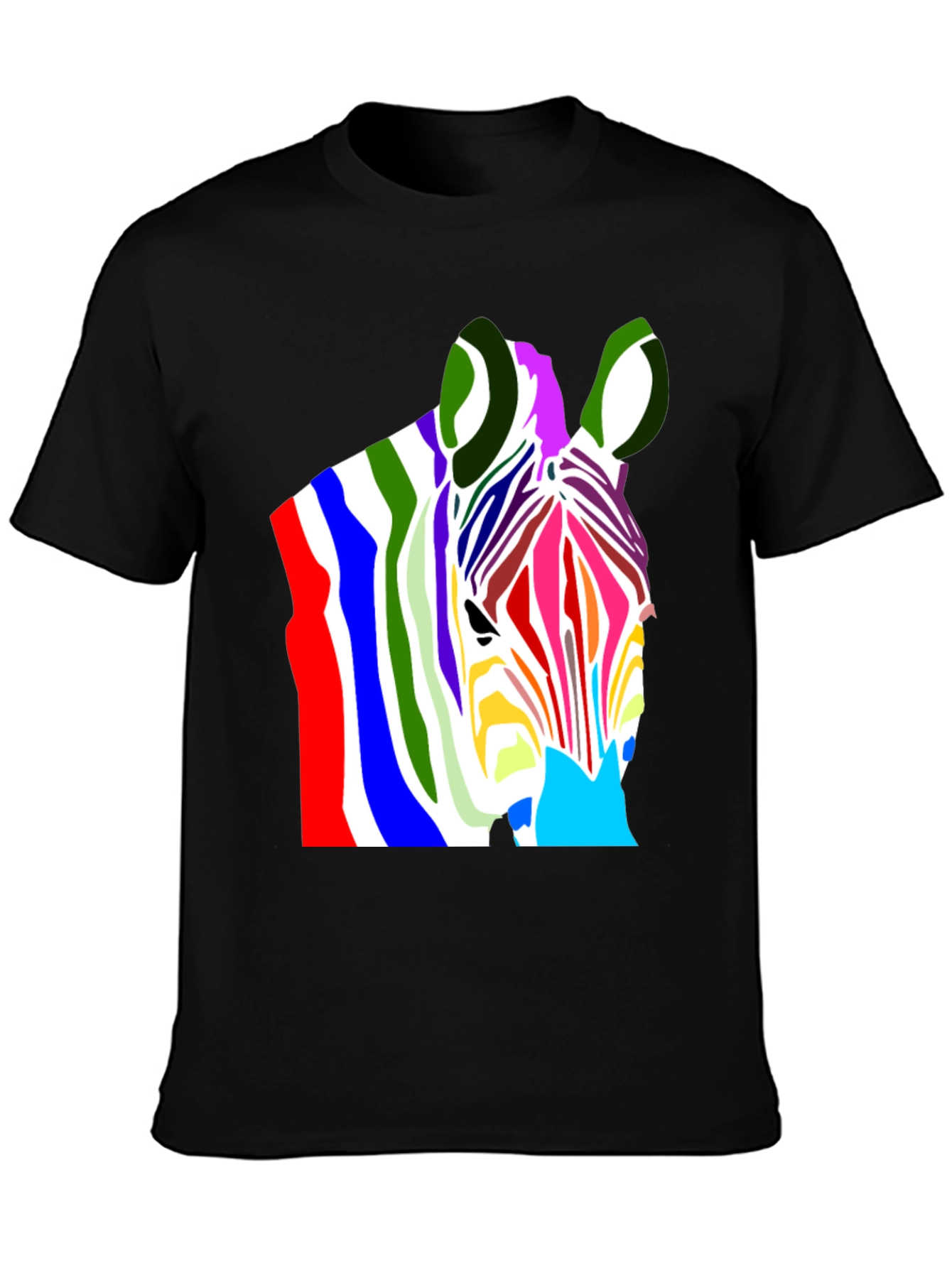 Colorful Zebra Graphic T-Shirt