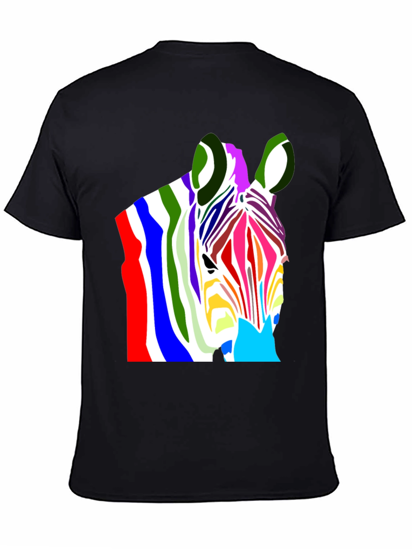 Colorful Zebra Graphic T-Shirt