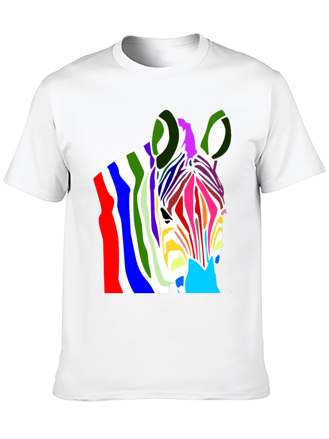 Colorful Zebra Graphic T-Shirt