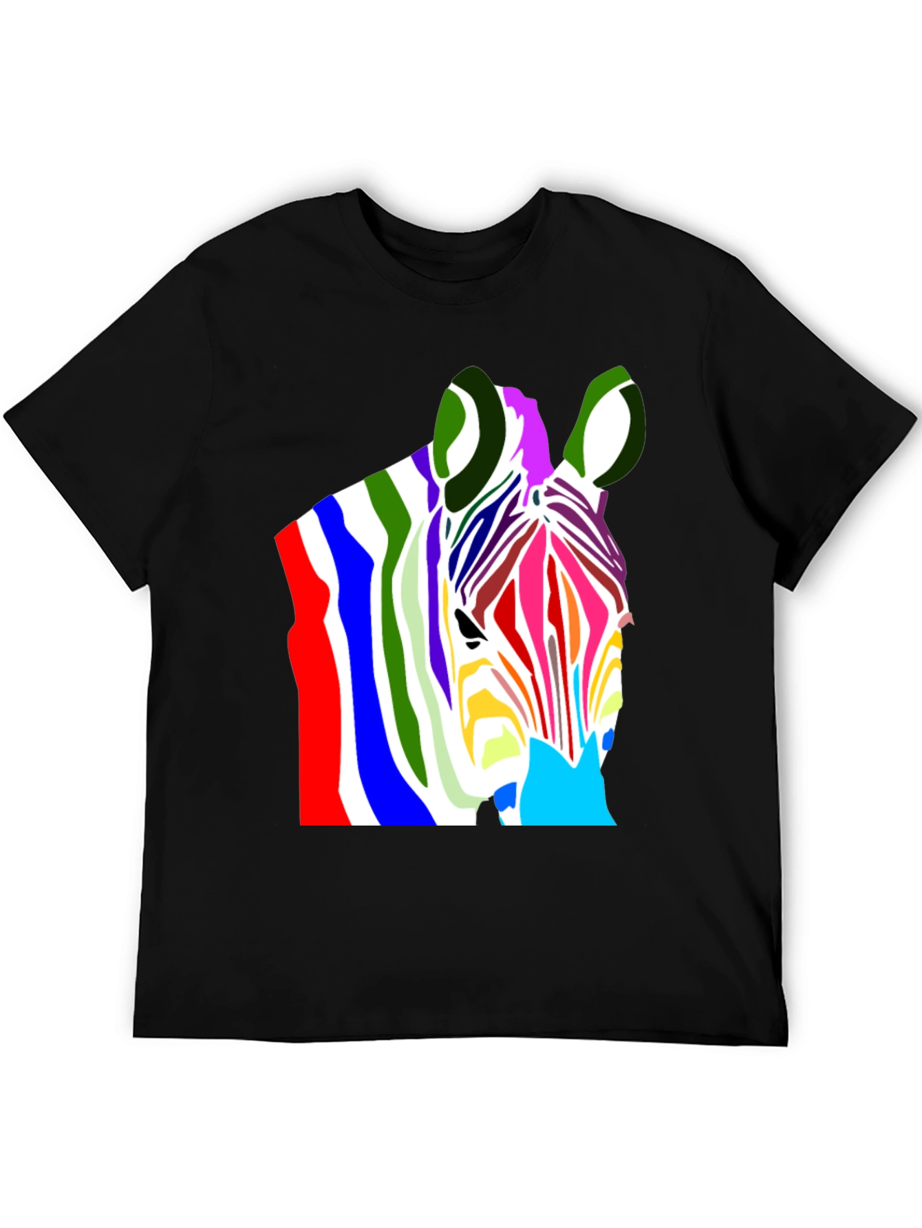 Colorful Zebra Graphic T-Shirt