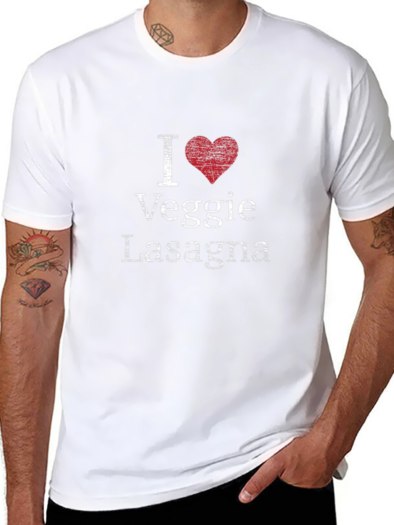 I Heart Veggie Lasagna T-Shirt - Novelty Graphic Tee