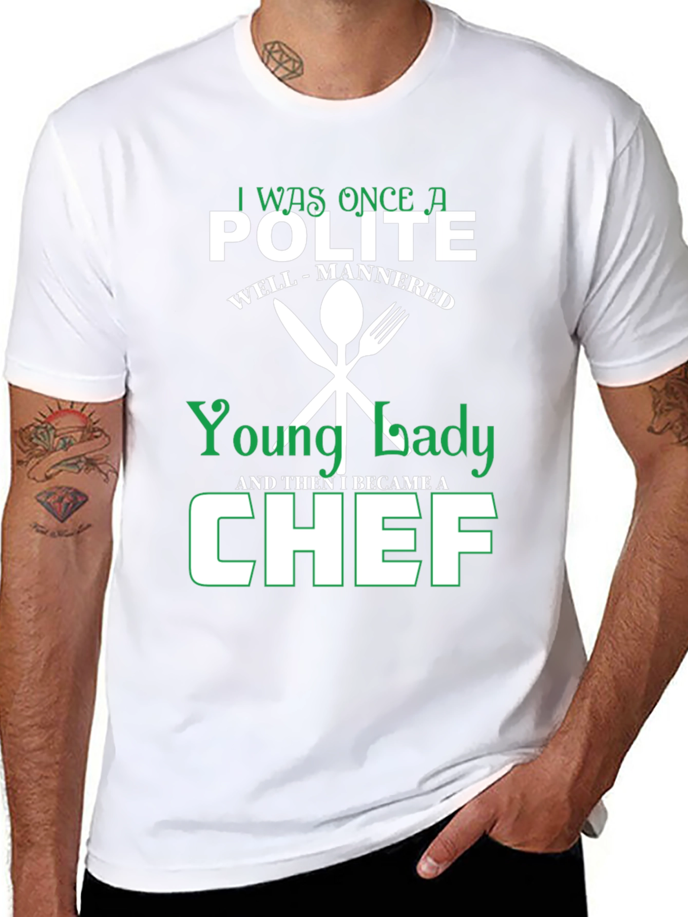 Funny Chef T-Shirt - Polite Young Lady