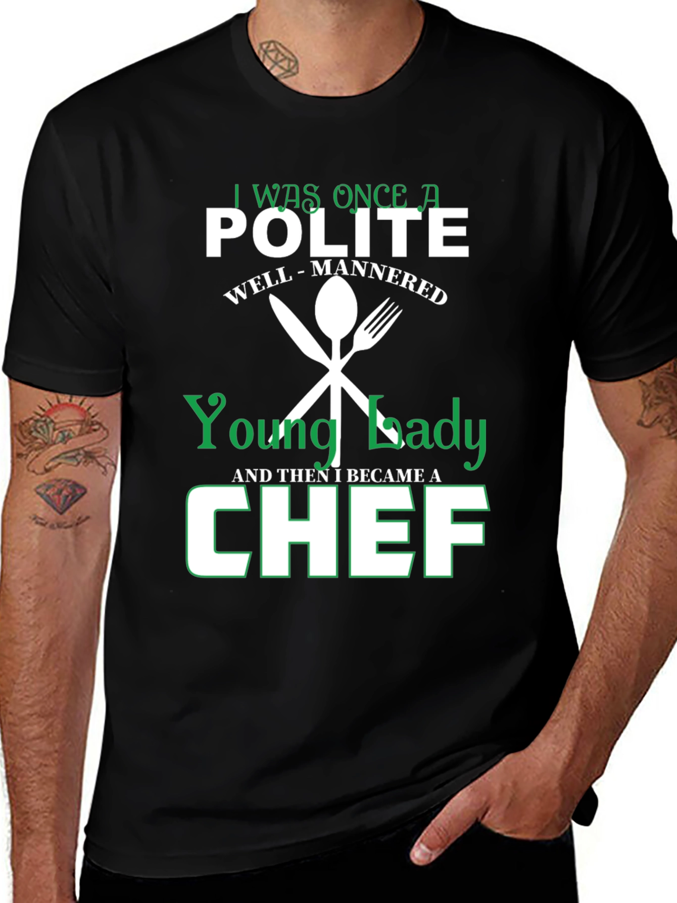 Funny Chef T-Shirt - Polite Young Lady