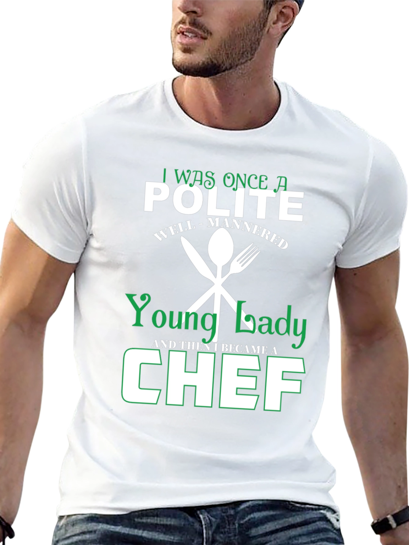 Funny Chef T-Shirt - Polite Young Lady