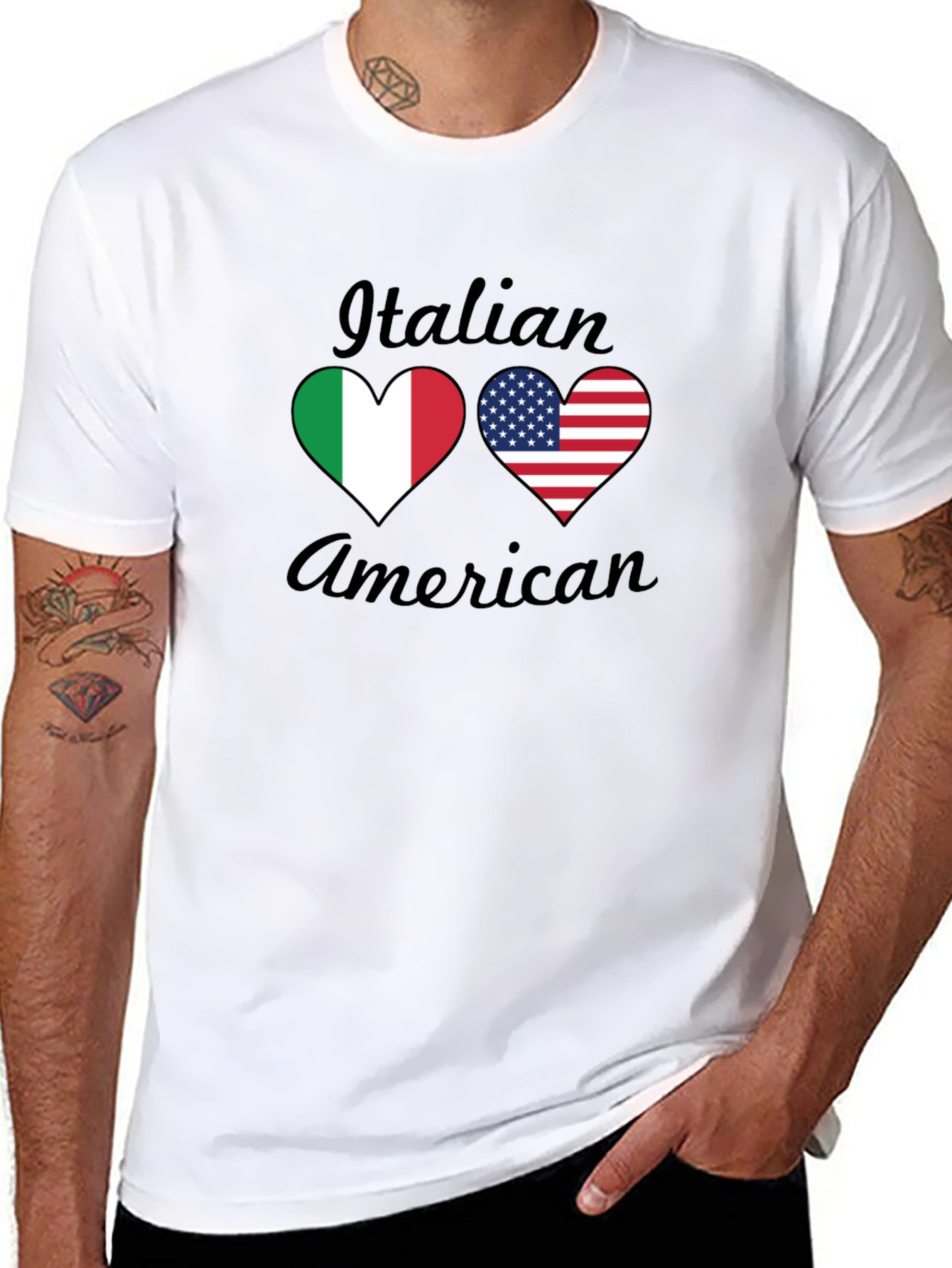 Italian American Heart Flag T-Shirt