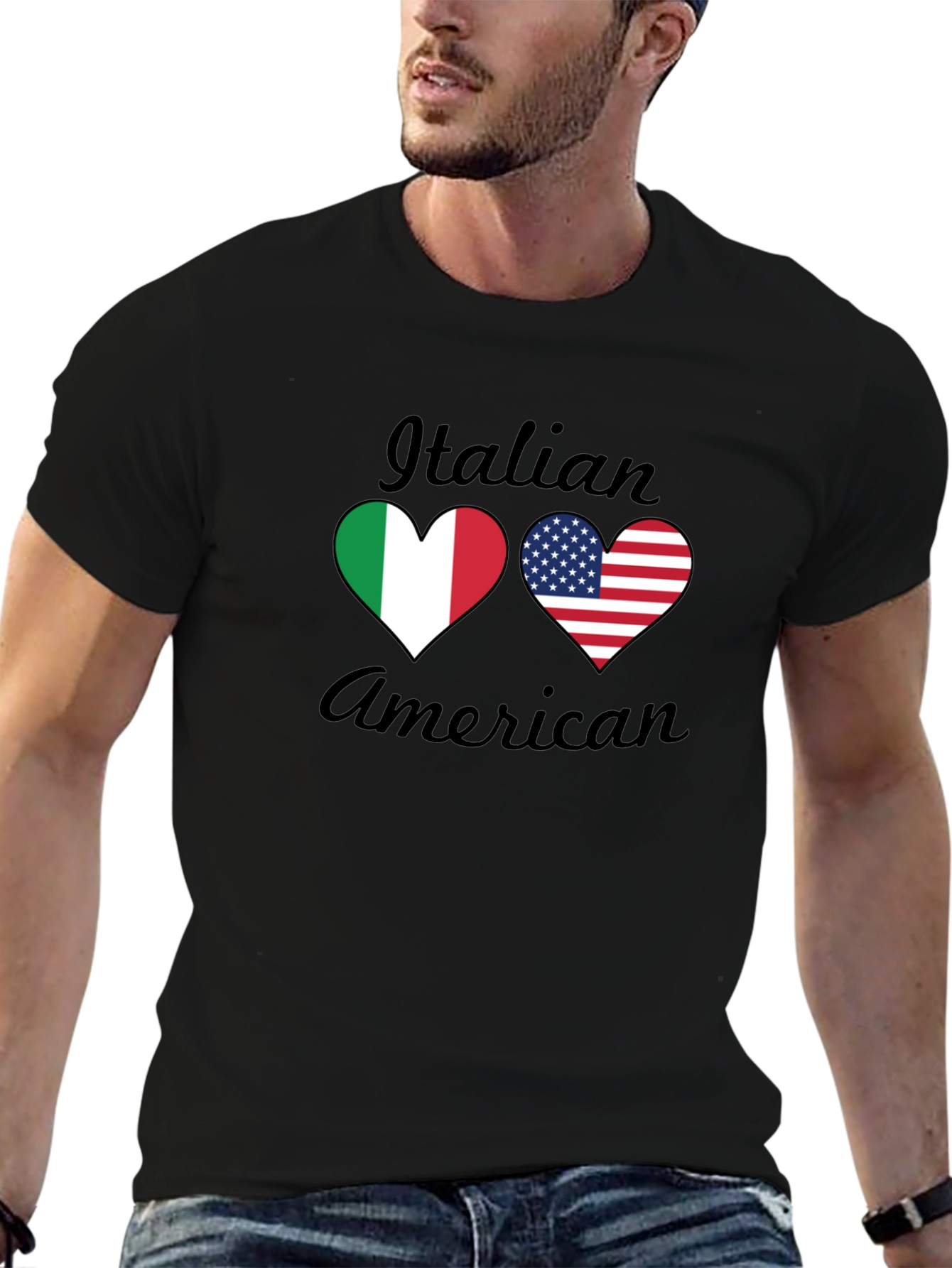 Italian American Heart Flag T-Shirt