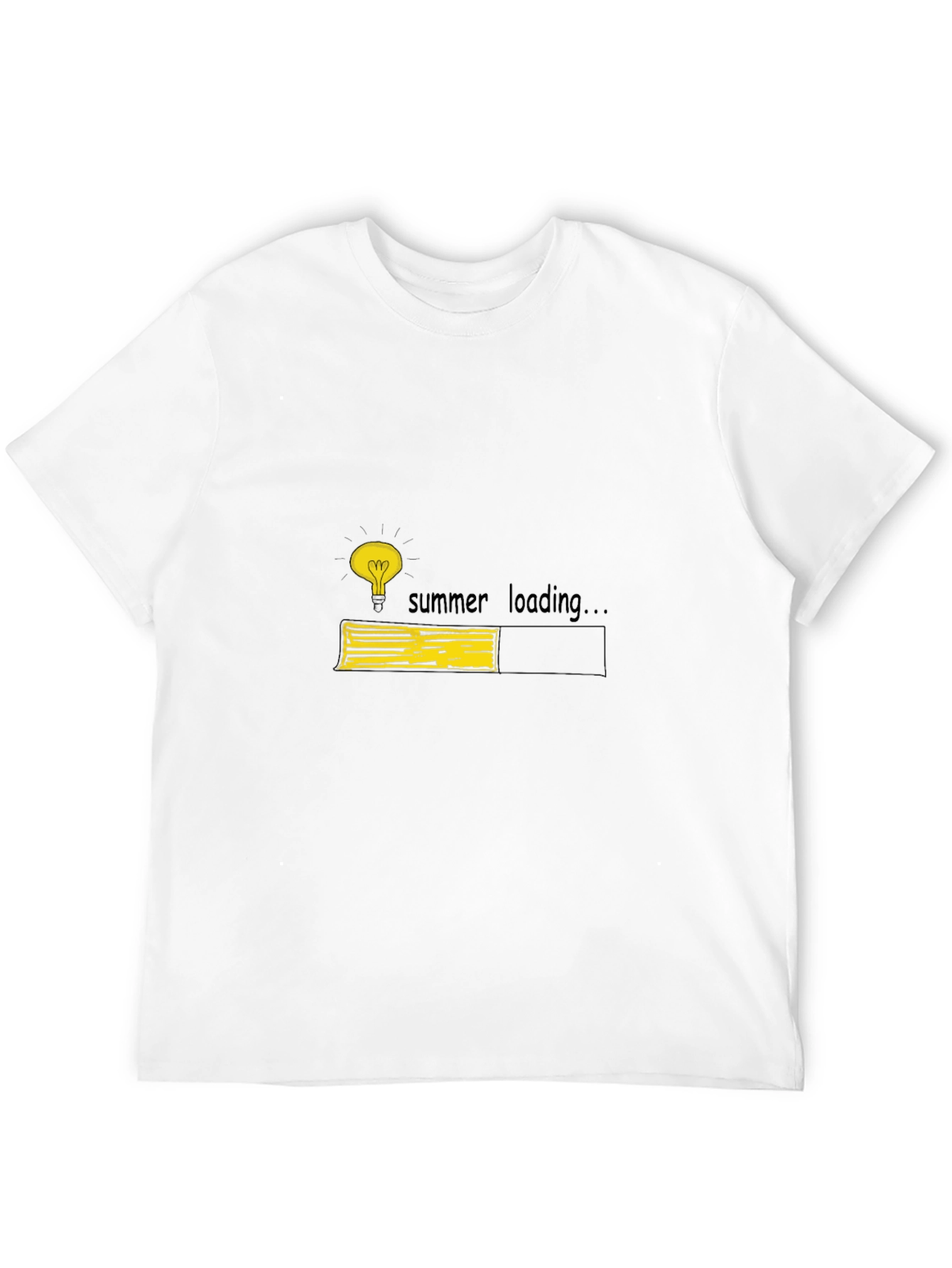 Summer Loading Graphic Tee - Black Cotton T-Shirt