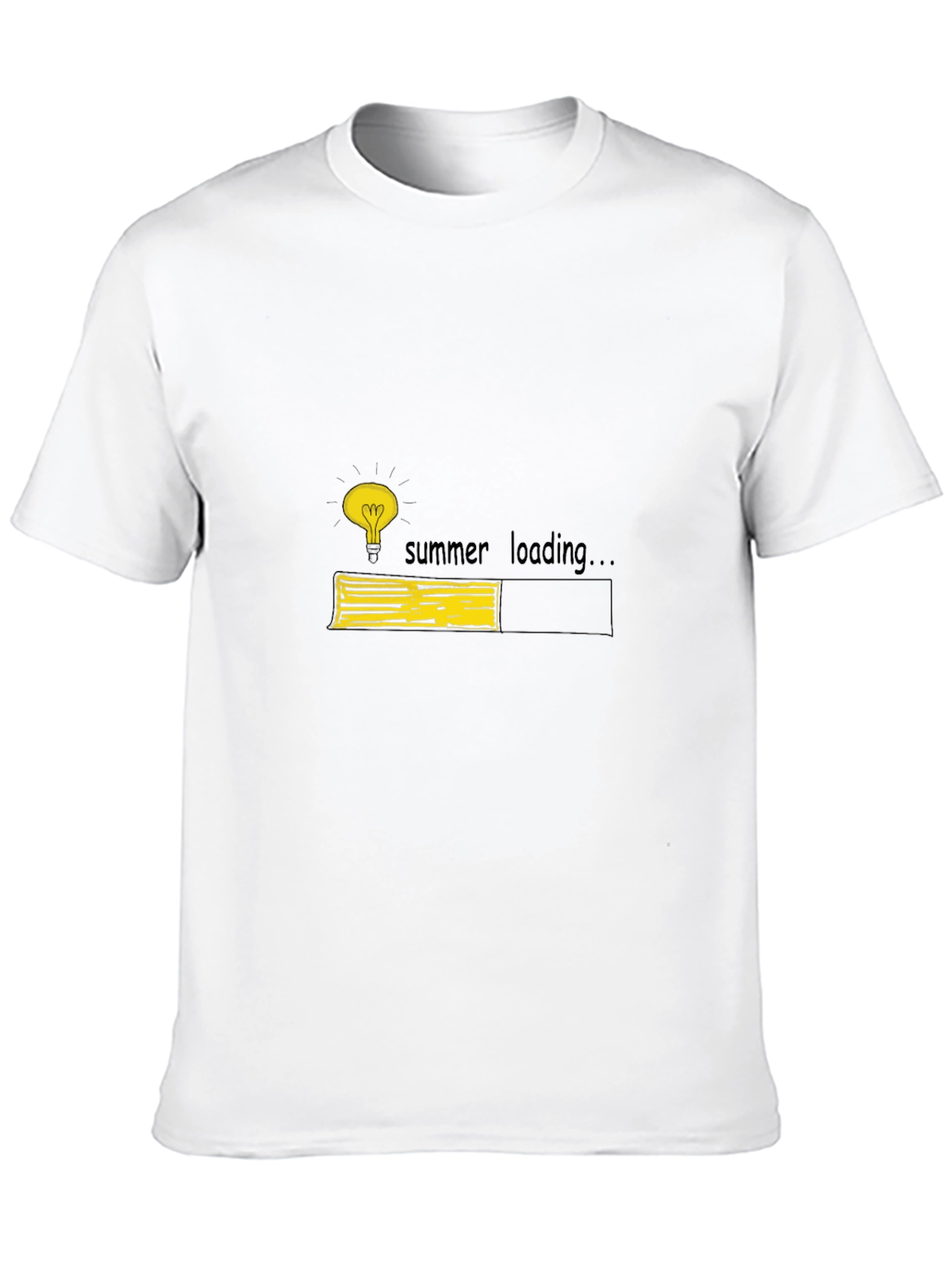Summer Loading Graphic Tee - Black Cotton T-Shirt