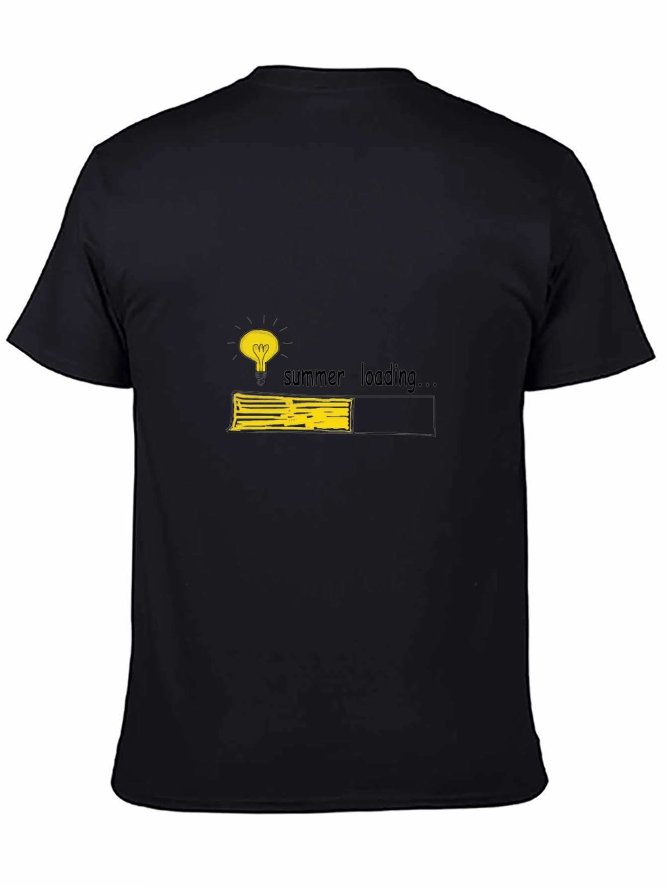 Summer Loading Graphic Tee - Black Cotton T-Shirt