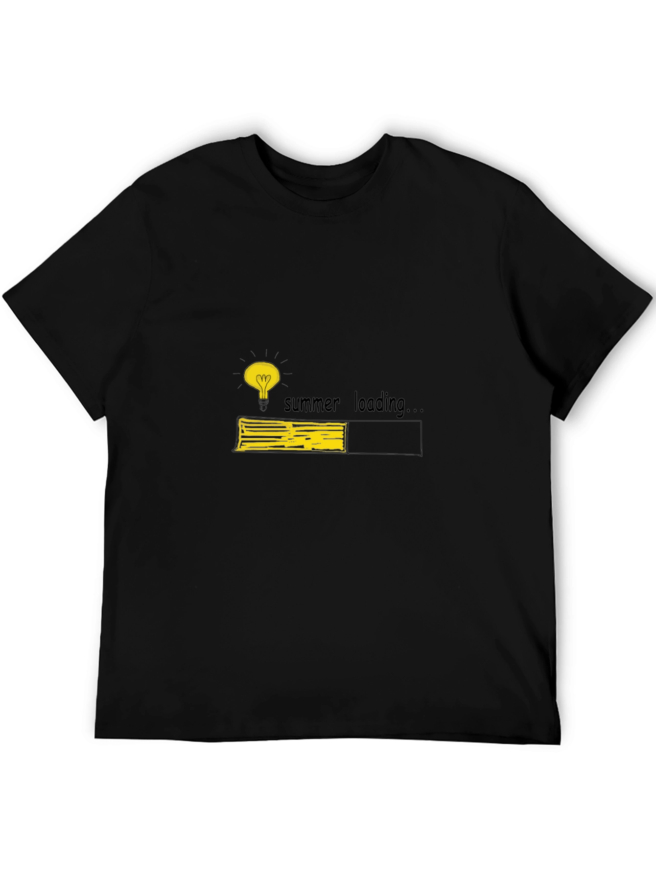 Summer Loading Graphic Tee - Black Cotton T-Shirt