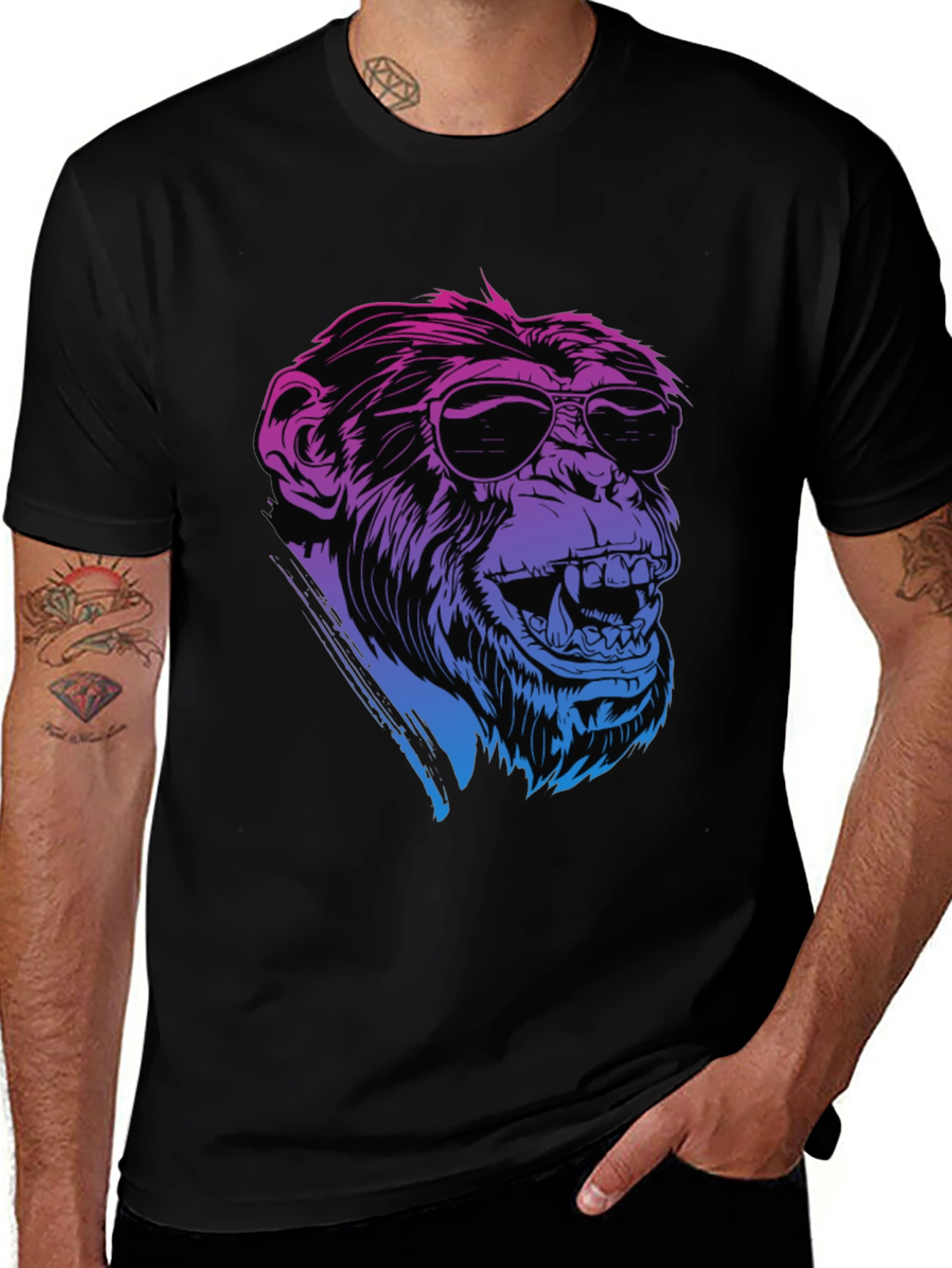 Cool Ape Graphic Tee - Black
