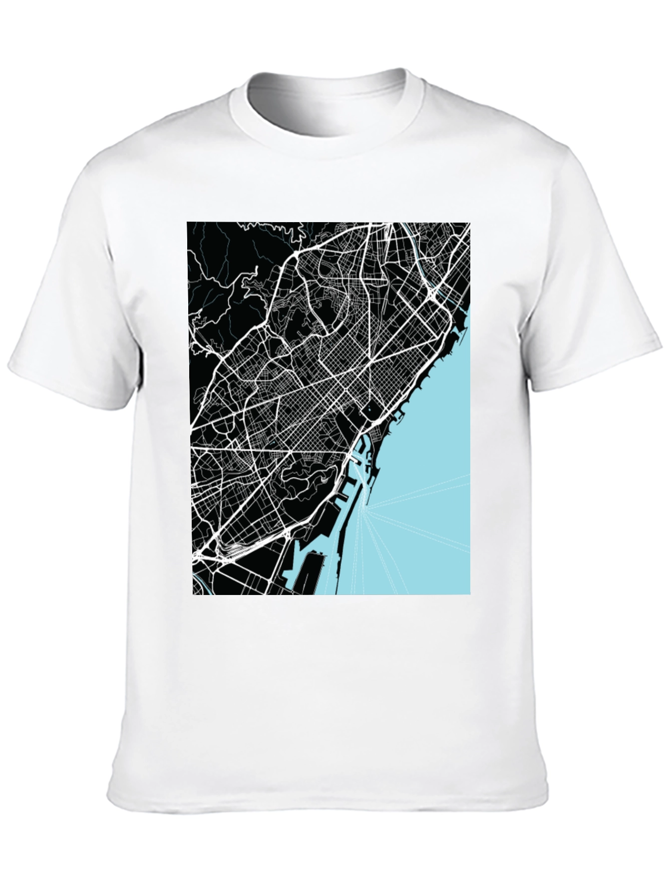 Barcelona Map Graphic T-Shirt