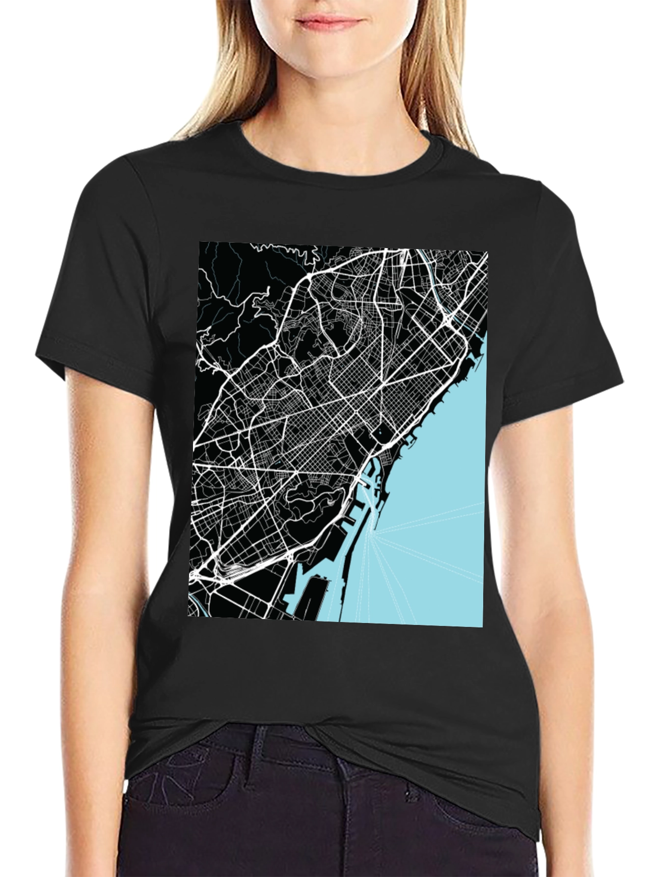Barcelona Map Graphic T-Shirt
