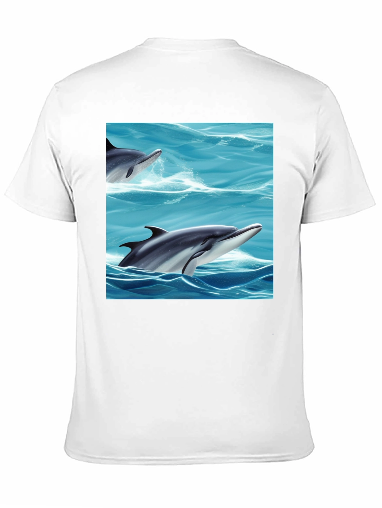 Dolphin Sea T-Shirt Black Cotton Animal Graphic Tee
