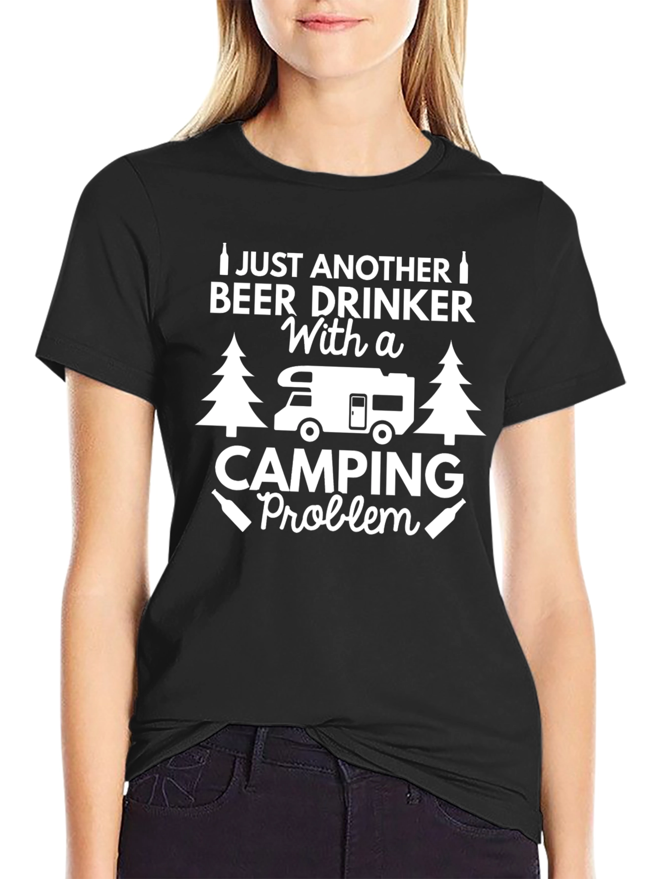 Camping Problem Beer Drinker Graphic T-Shirt