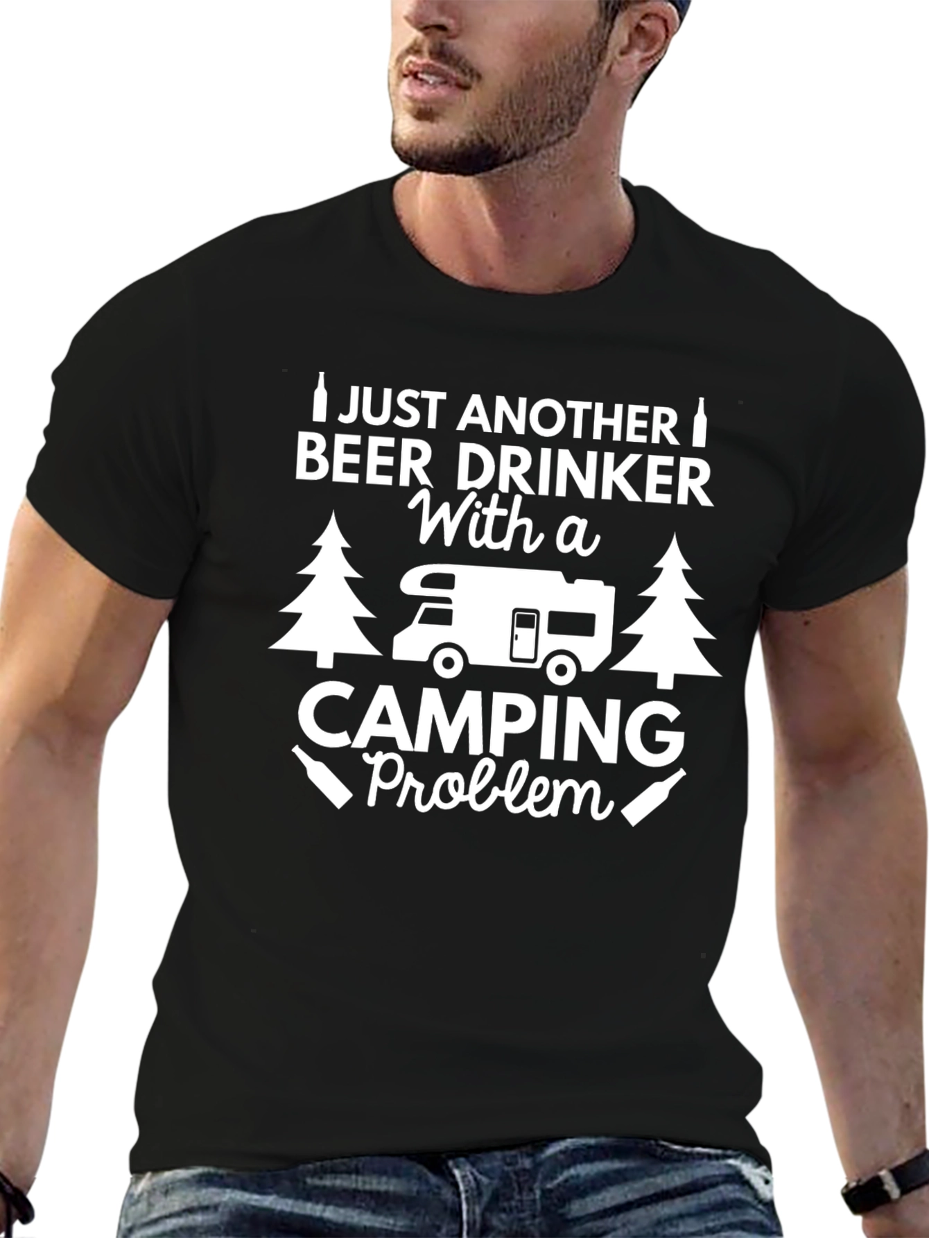 Camping Problem Beer Drinker Graphic T-Shirt