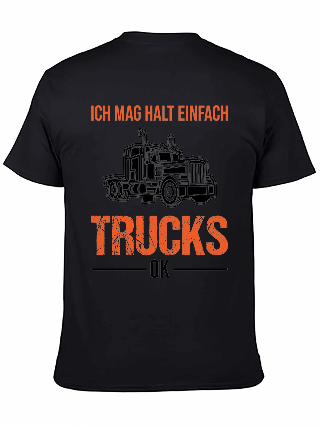 Ich Mag Halt Einfach Trucks Black Graphic Tee