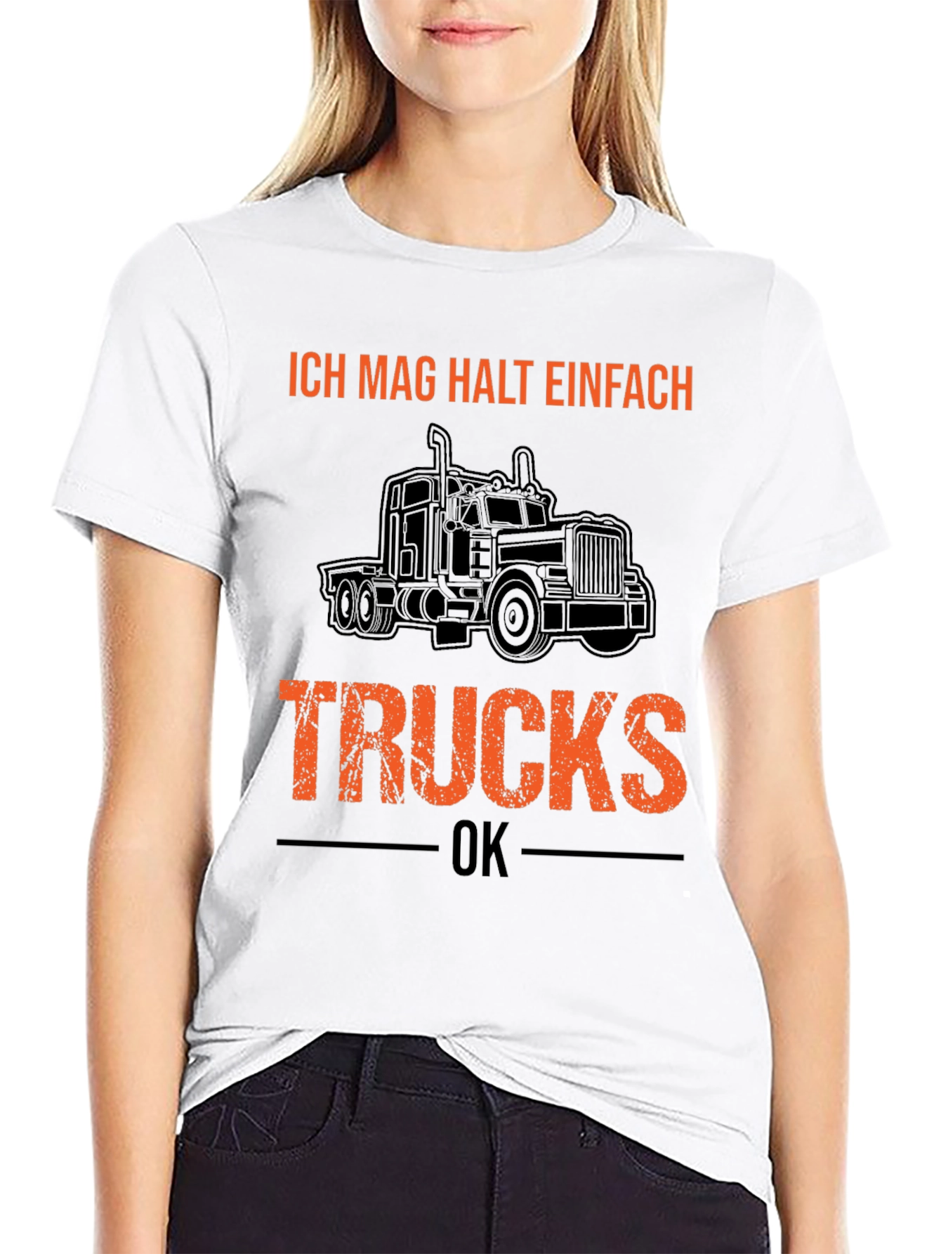 Ich Mag Halt Einfach Trucks Black Graphic Tee