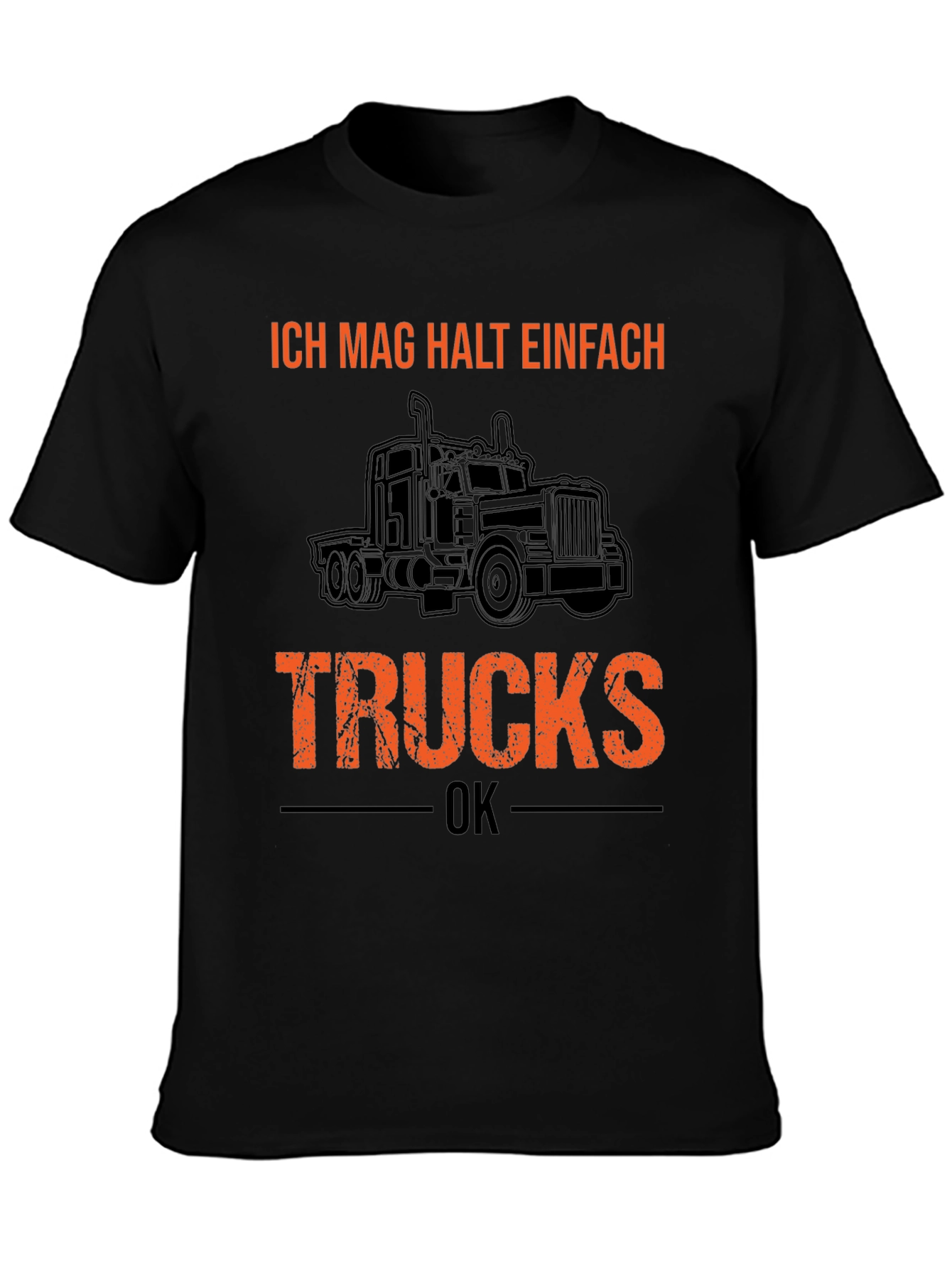 Ich Mag Halt Einfach Trucks Black Graphic Tee