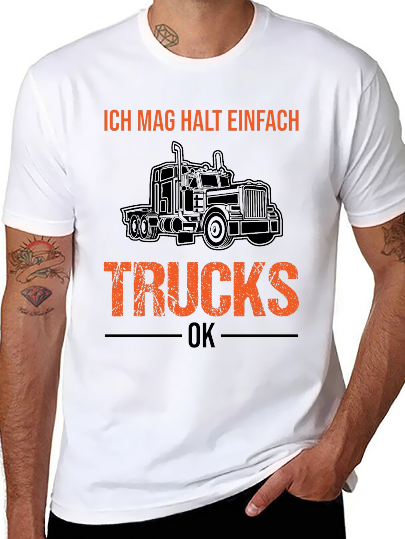 Ich Mag Halt Einfach Trucks Black Graphic Tee