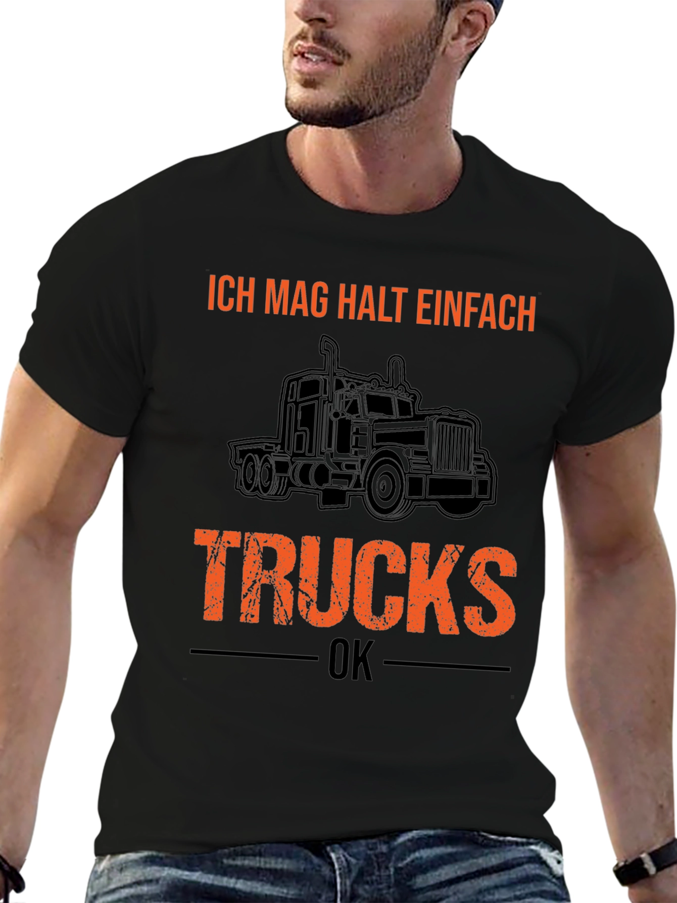 Ich Mag Halt Einfach Trucks Black Graphic Tee