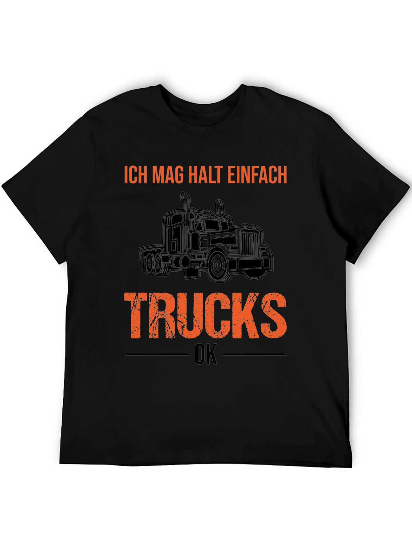 Ich Mag Halt Einfach Trucks Black Graphic Tee