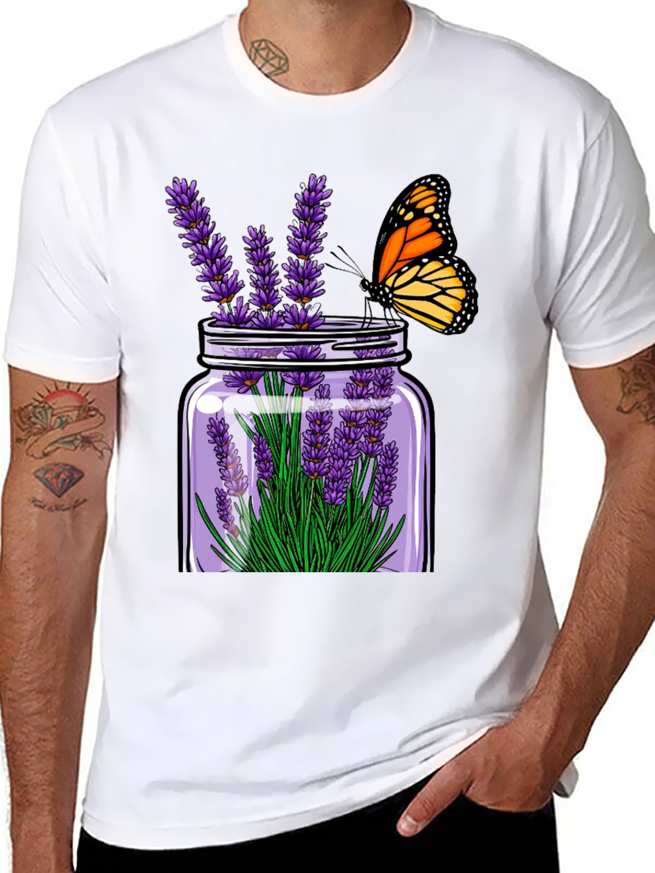 Lavender & Butterfly Graphic Tee