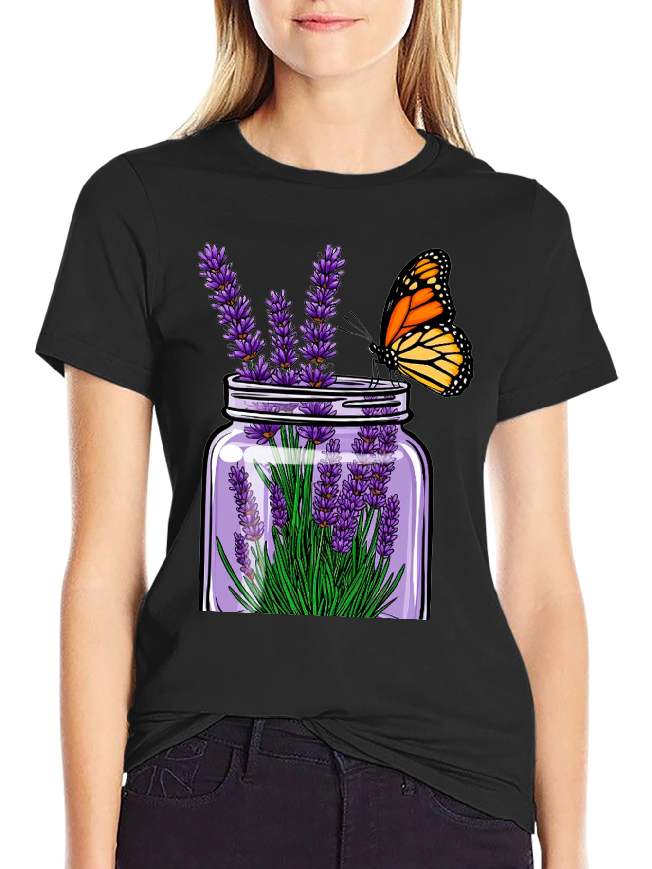 Lavender & Butterfly Graphic Tee