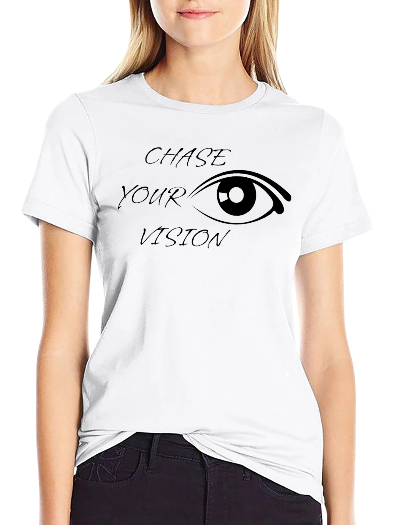 Chase Your Vision Black Graphic T-Shirt