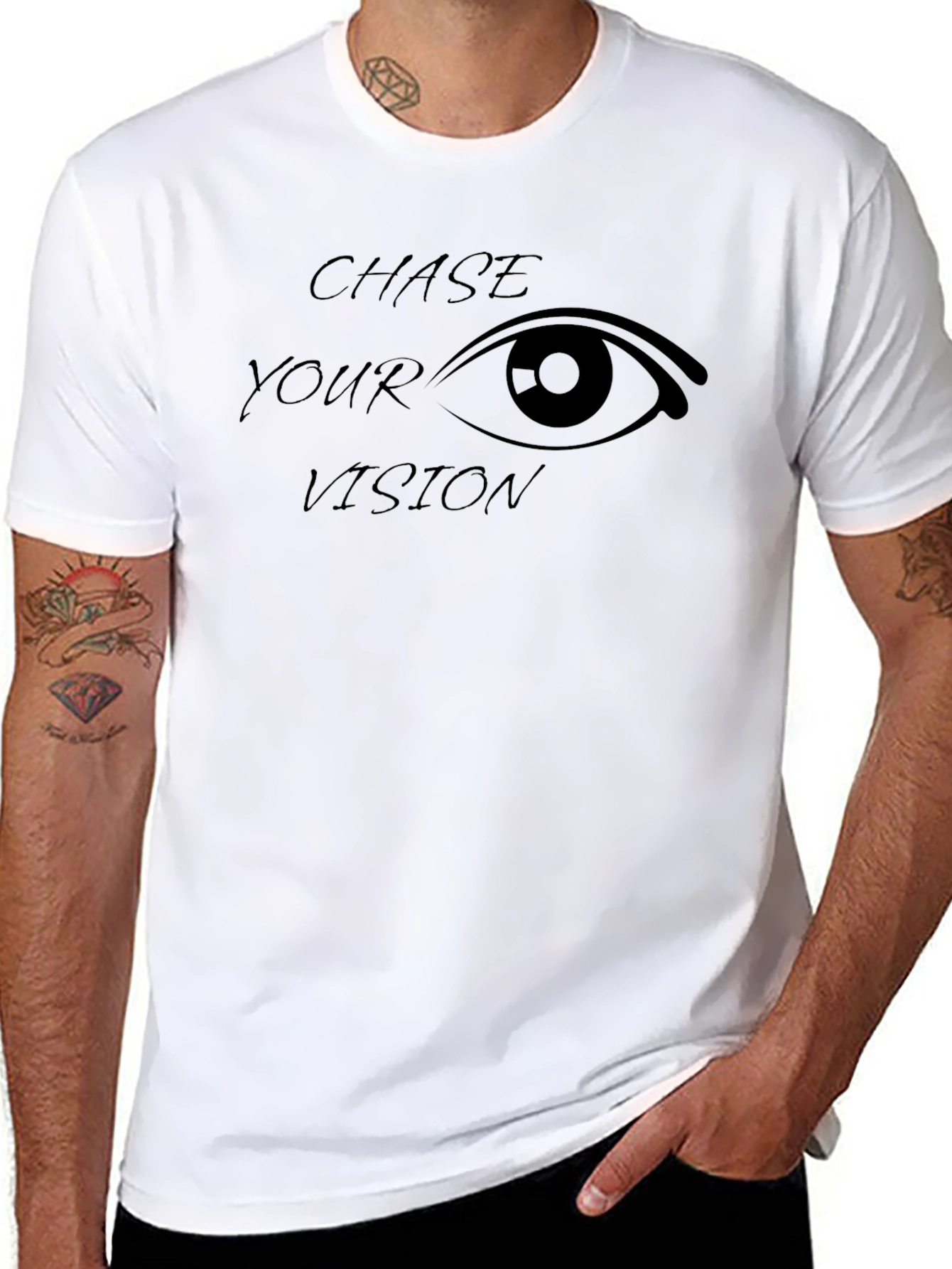 Chase Your Vision Black Graphic T-Shirt