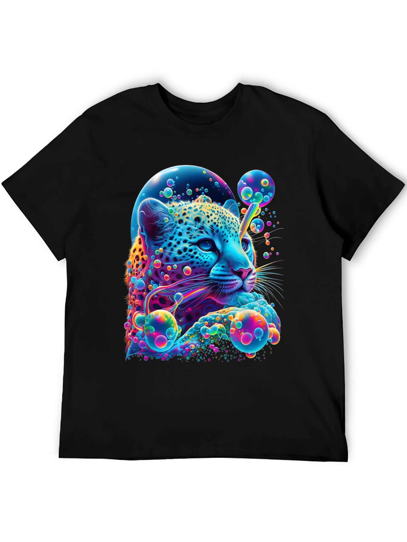 Vibrant Leopard Graphic Print T-Shirt