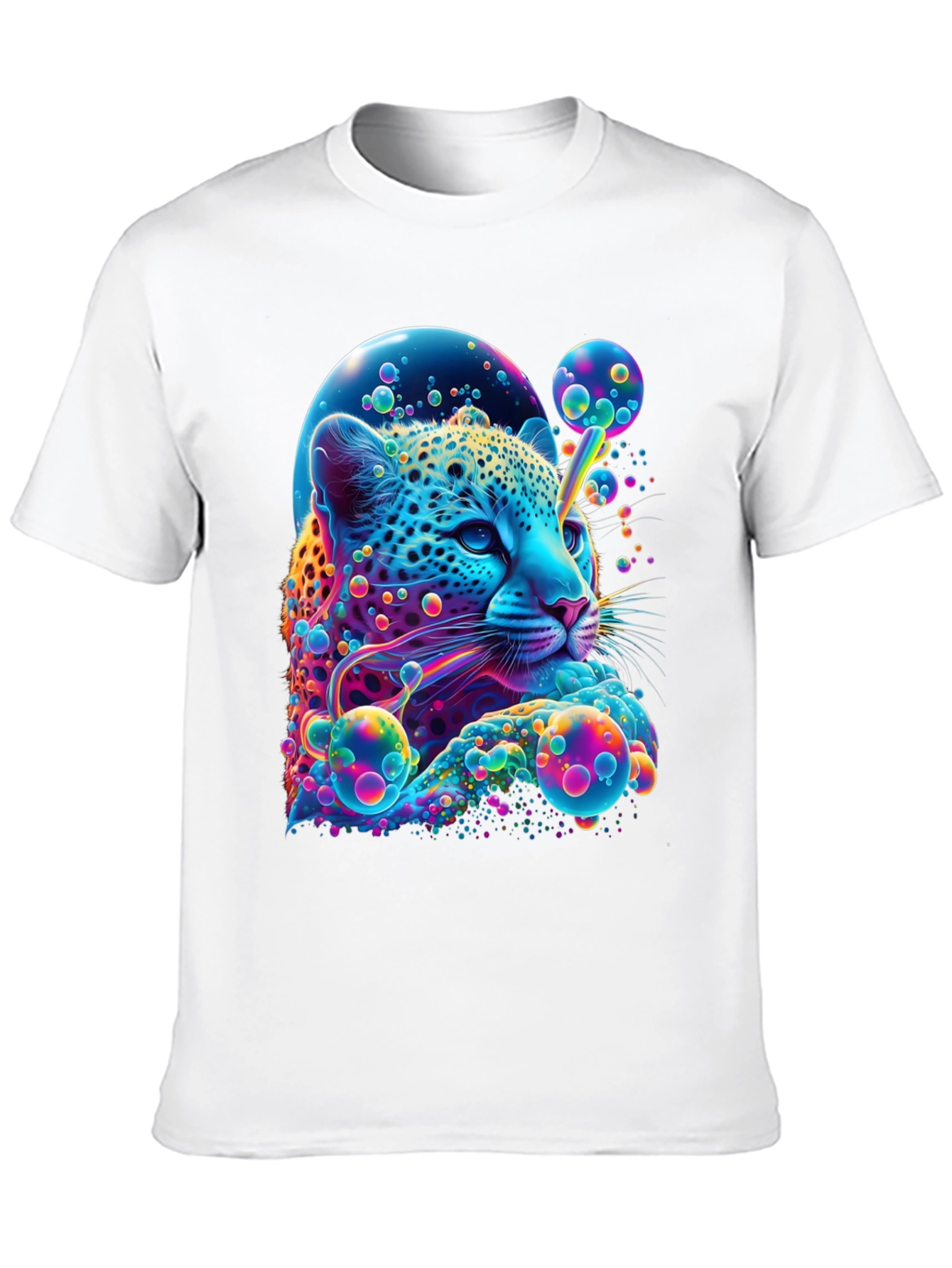 Vibrant Leopard Graphic Print T-Shirt