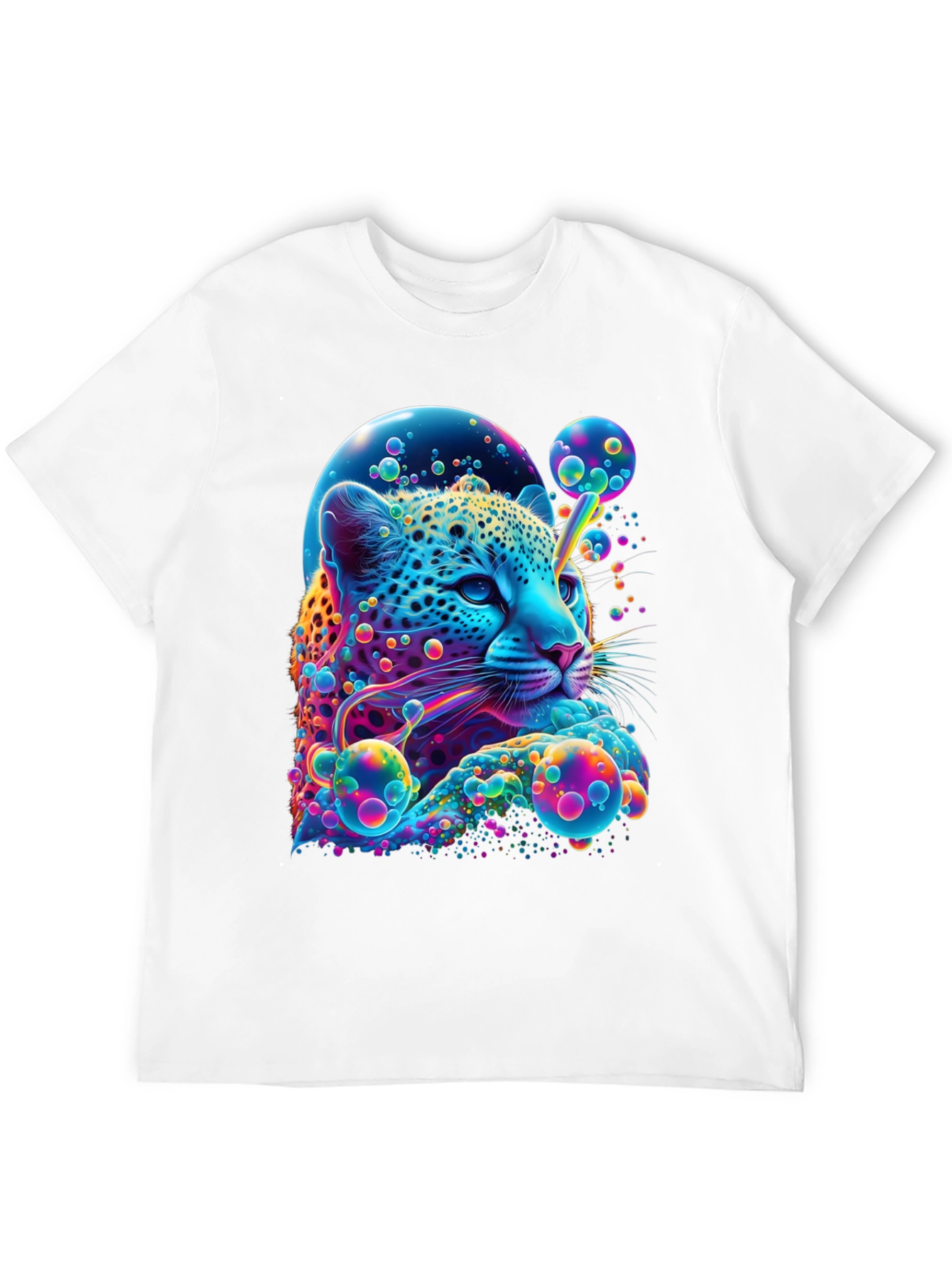 Vibrant Leopard Graphic Print T-Shirt