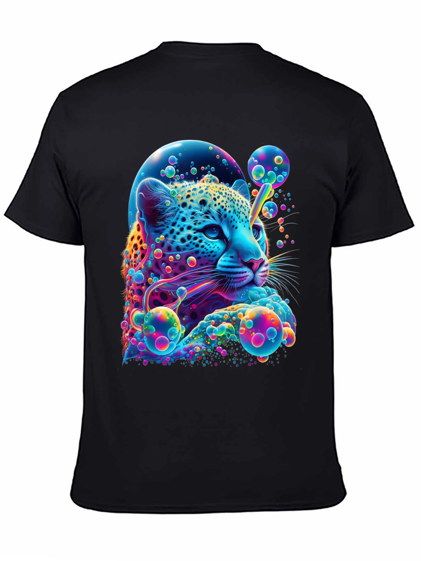 Vibrant Leopard Graphic Print T-Shirt