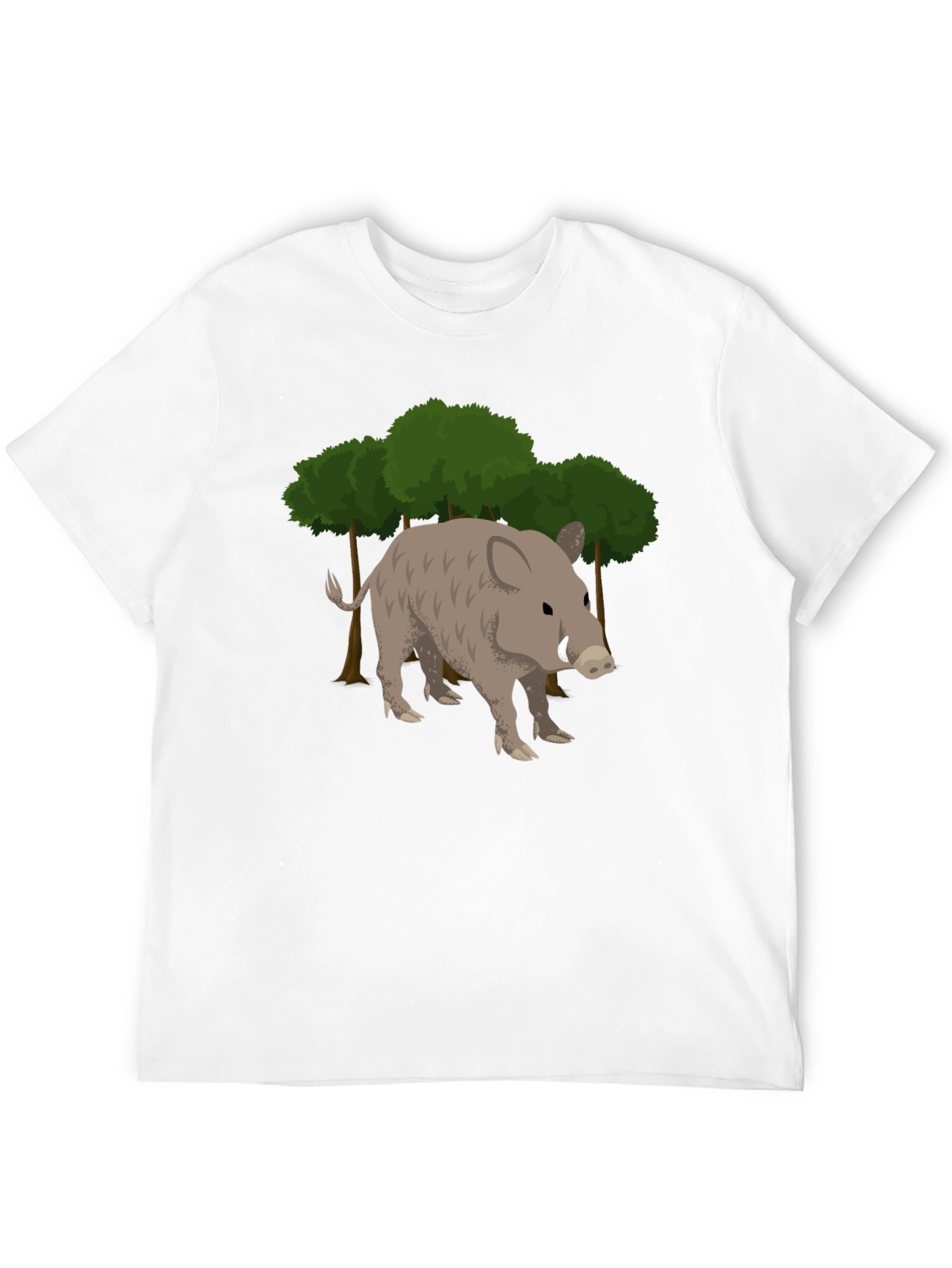 Wild Boar Graphic Tee - Black Cotton T-Shirt