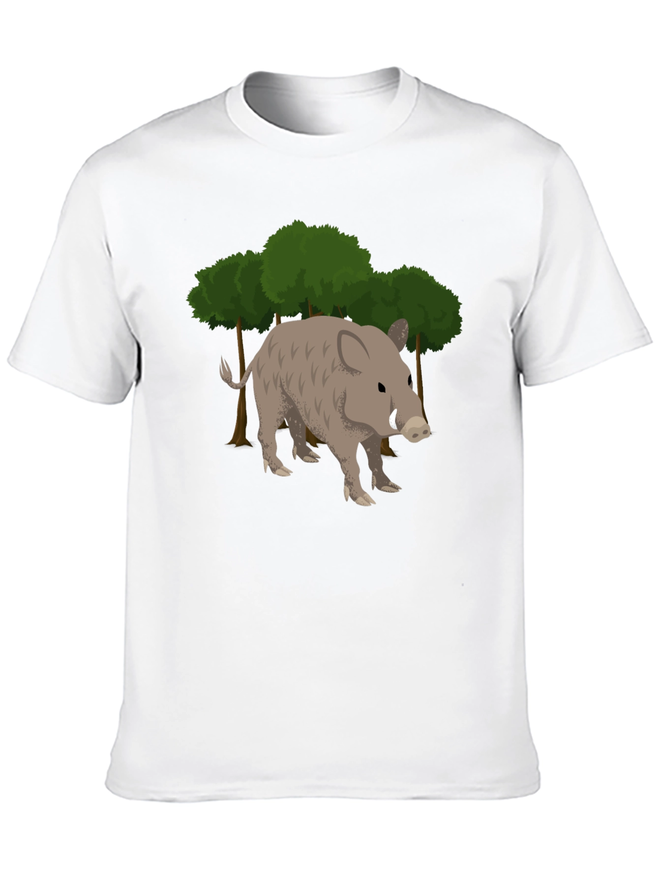 Wild Boar Graphic Tee - Black Cotton T-Shirt