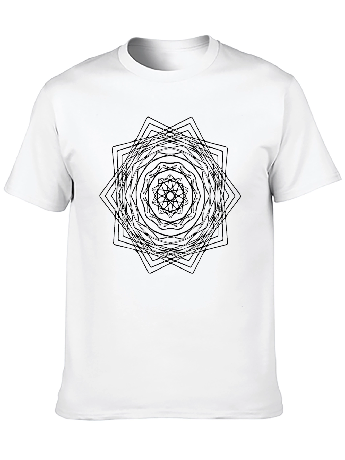 Geometric Mandala Black T-Shirt - Modern Style