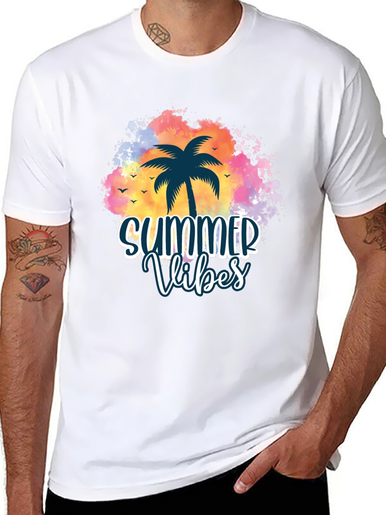 Summer Vibes Palm Tree Graphic Tee