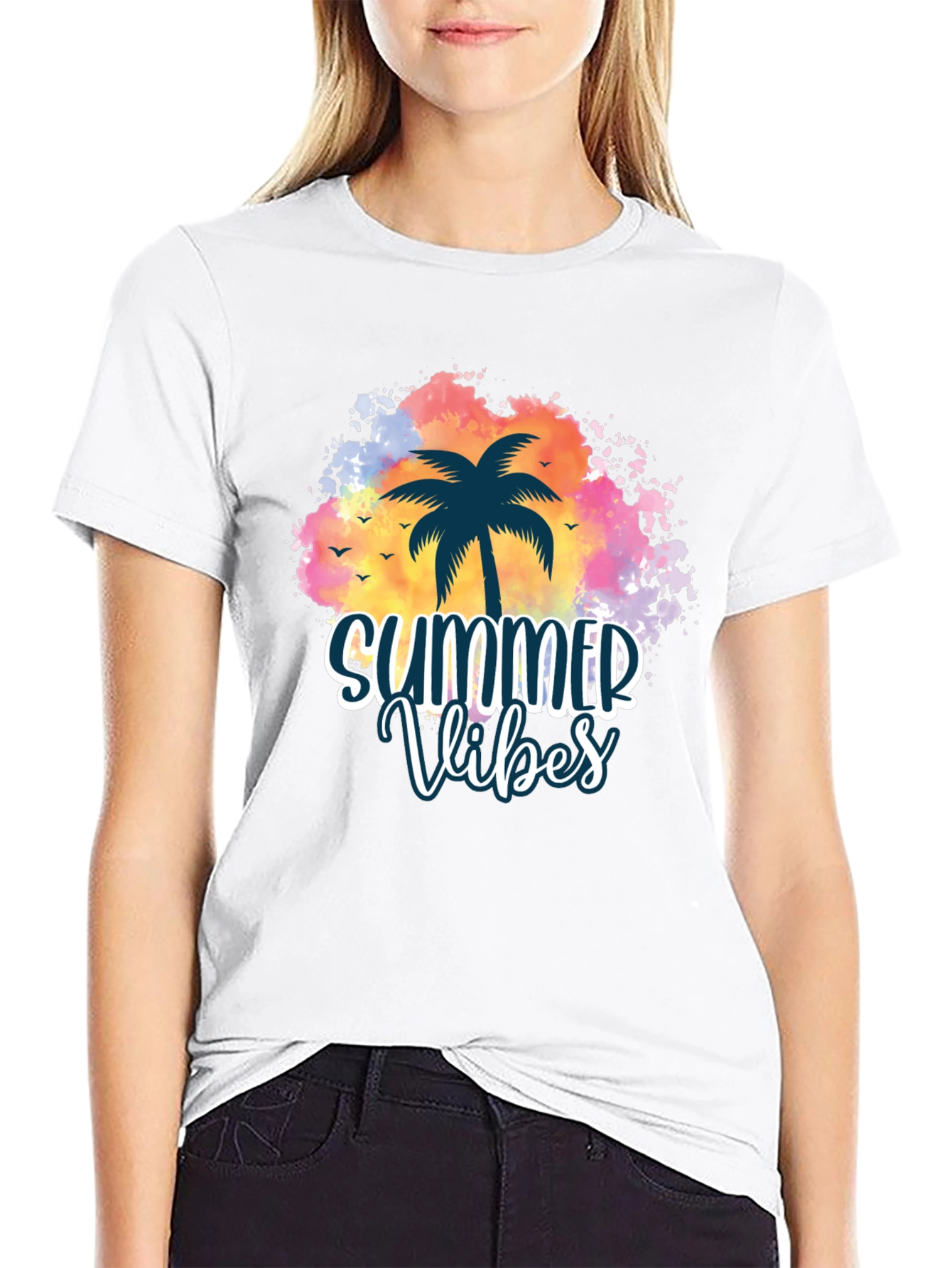 Summer Vibes Palm Tree Graphic Tee